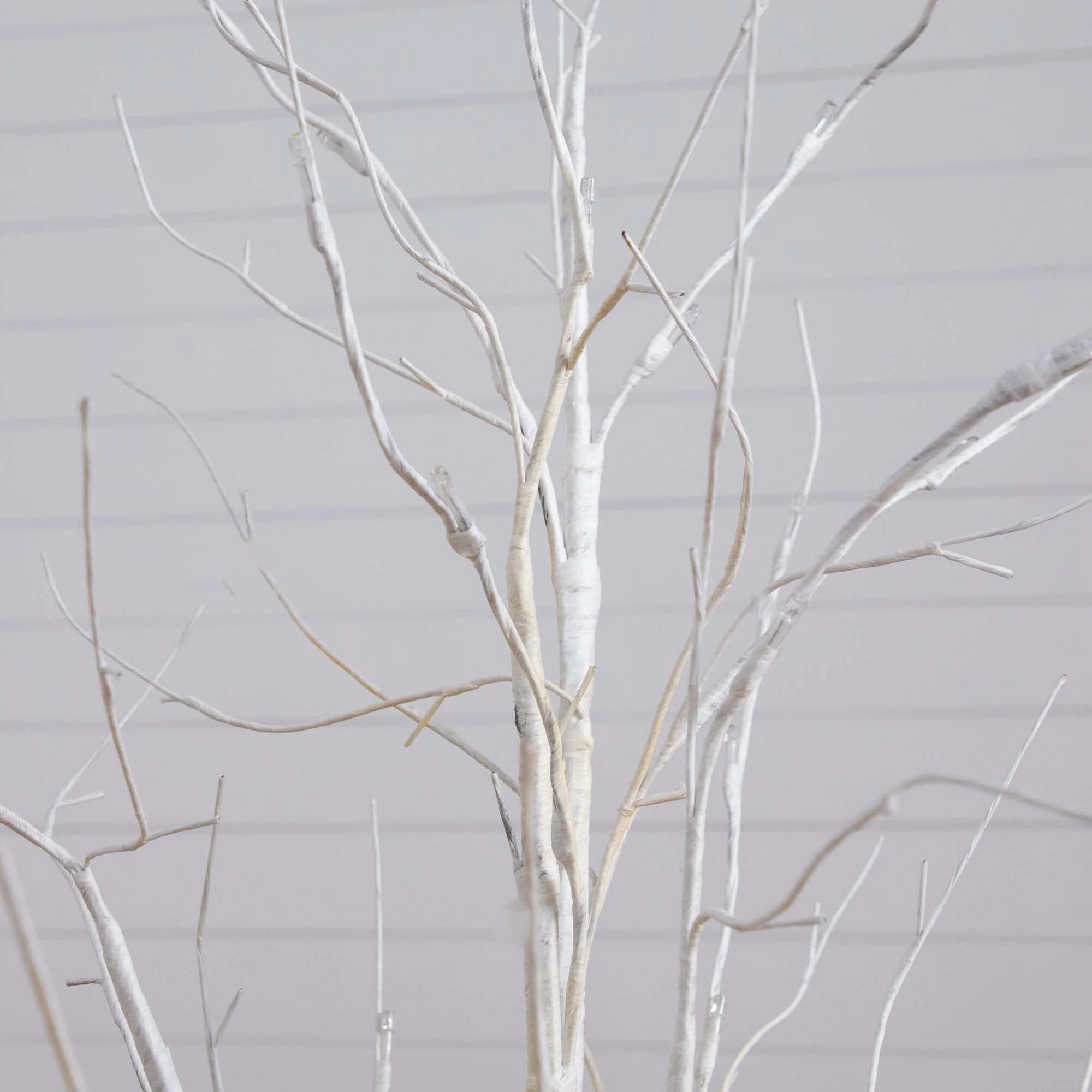 4’ Pre-Lit Artificial White Birch Tree with 51 White LED Lights - Image 5
