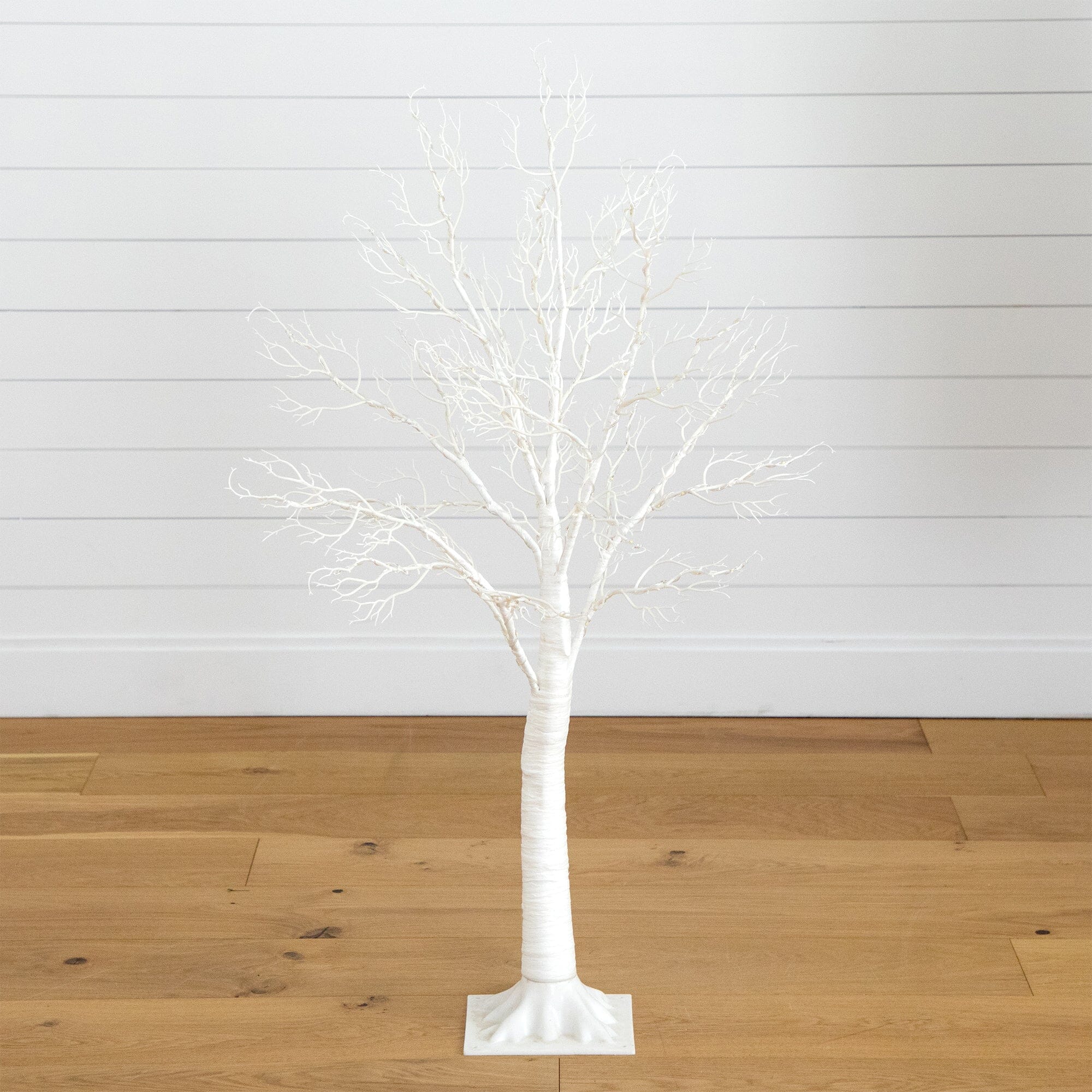 4’ Pre-Lit Artificial White Twig Tree with 160 Warm White LED Lights - Image 6