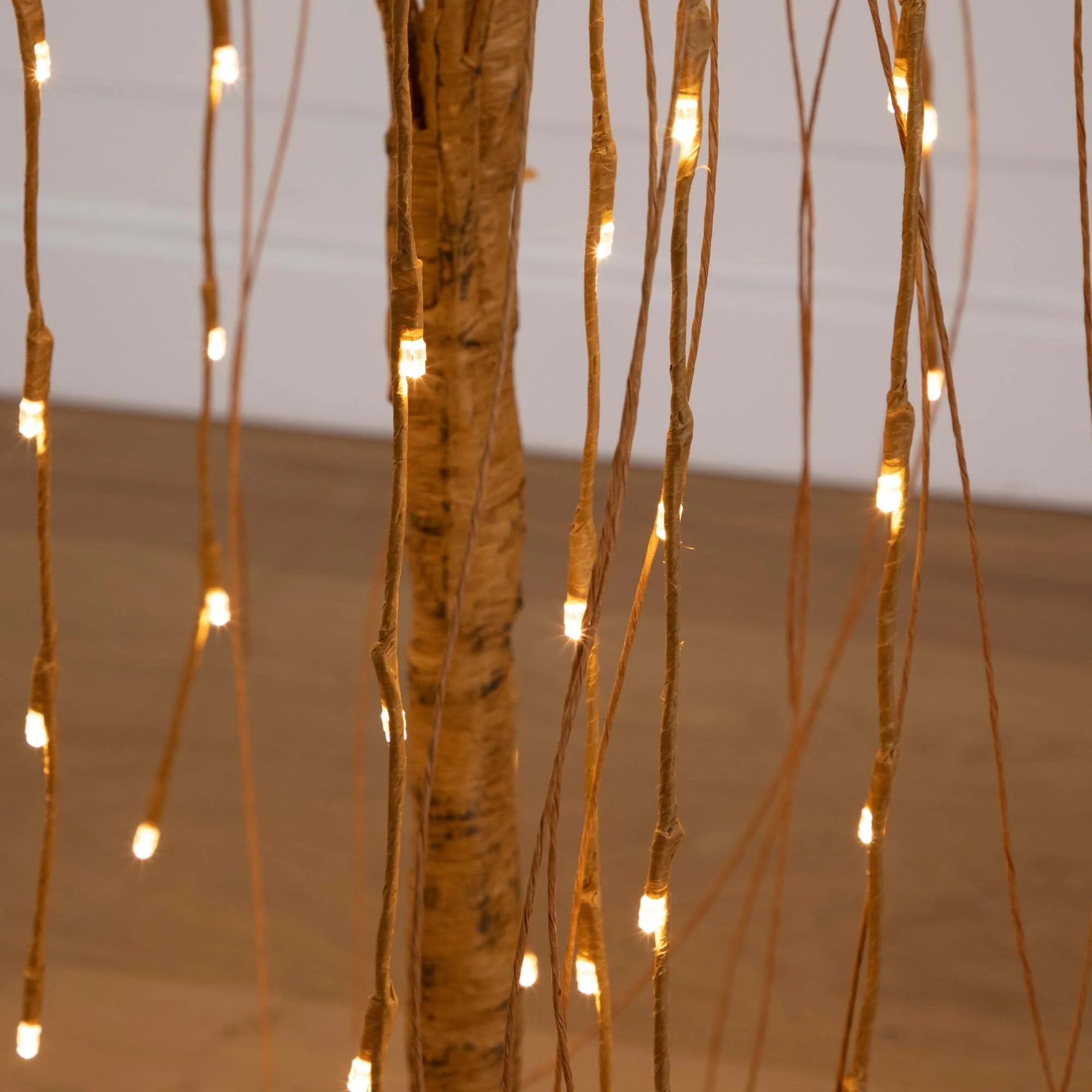 4’ Pre-Lit Artificial Willow Tree with 120 Warm White LED Lights - Image 4