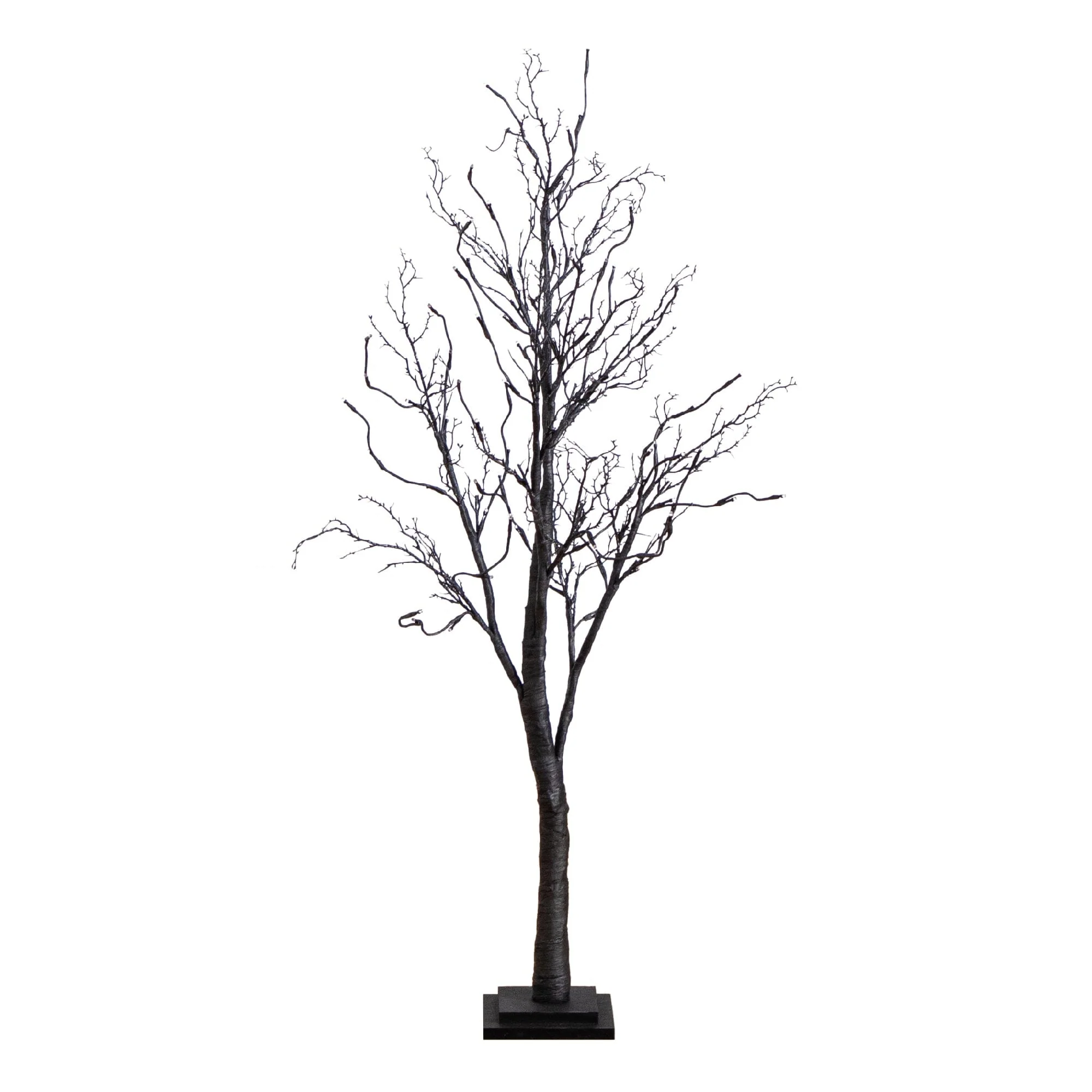 4’ Pre-Lit Halloween Deluxe Black Twig Artificial Tree with 81 Orange & Purple LED Lights - Image 12