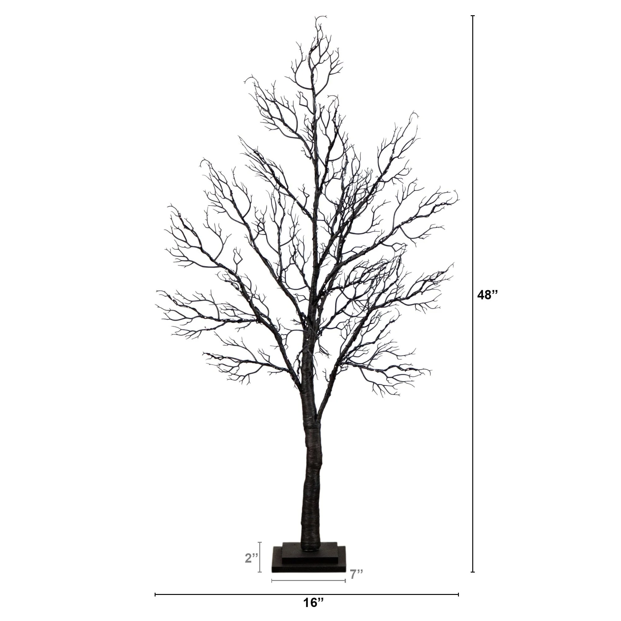 4' Pre-Lit Halloween Minimalist Twig Artificial Fall Tree with 160 Orange & Purple LED Lights - Image 11