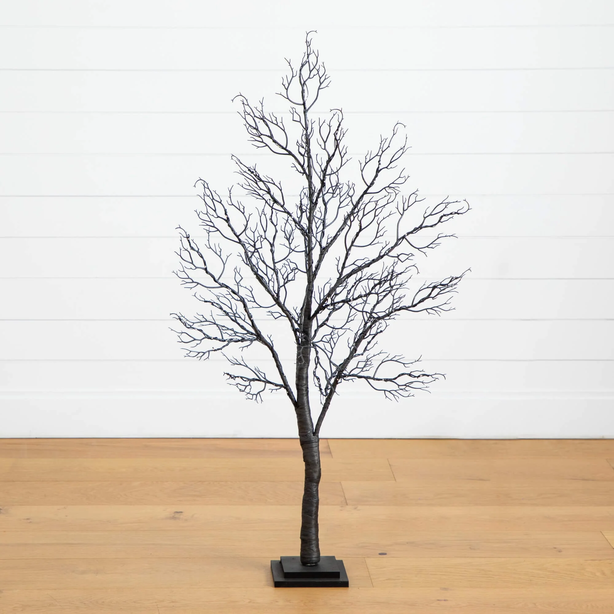 4' Pre-Lit Halloween Minimalist Twig Artificial Fall Tree with 160 Orange & Purple LED Lights - Image 7