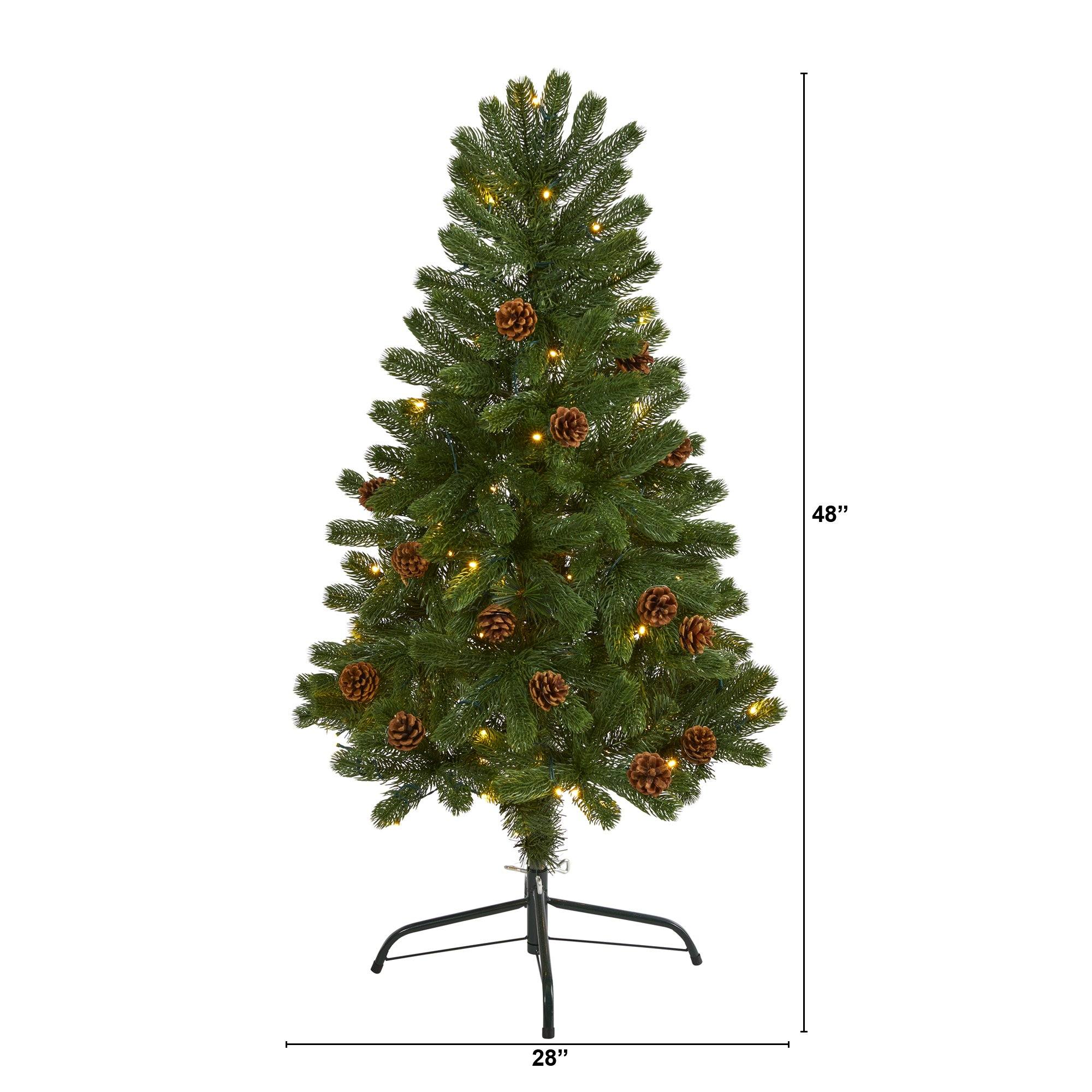 4' Rocky Mountain Spruce Artificial Christmas Tree with Pinecones and 70 Warm White LED Lights - Image 2