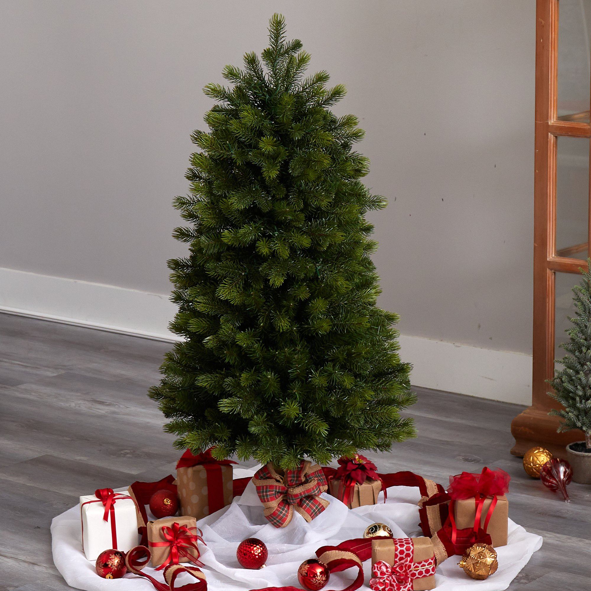 4’ Slim Colorado Mountain Spruce Artificial Christmas Tree with 150 (Multifunction) Micro LED Lights and 360 Branches - Image 8