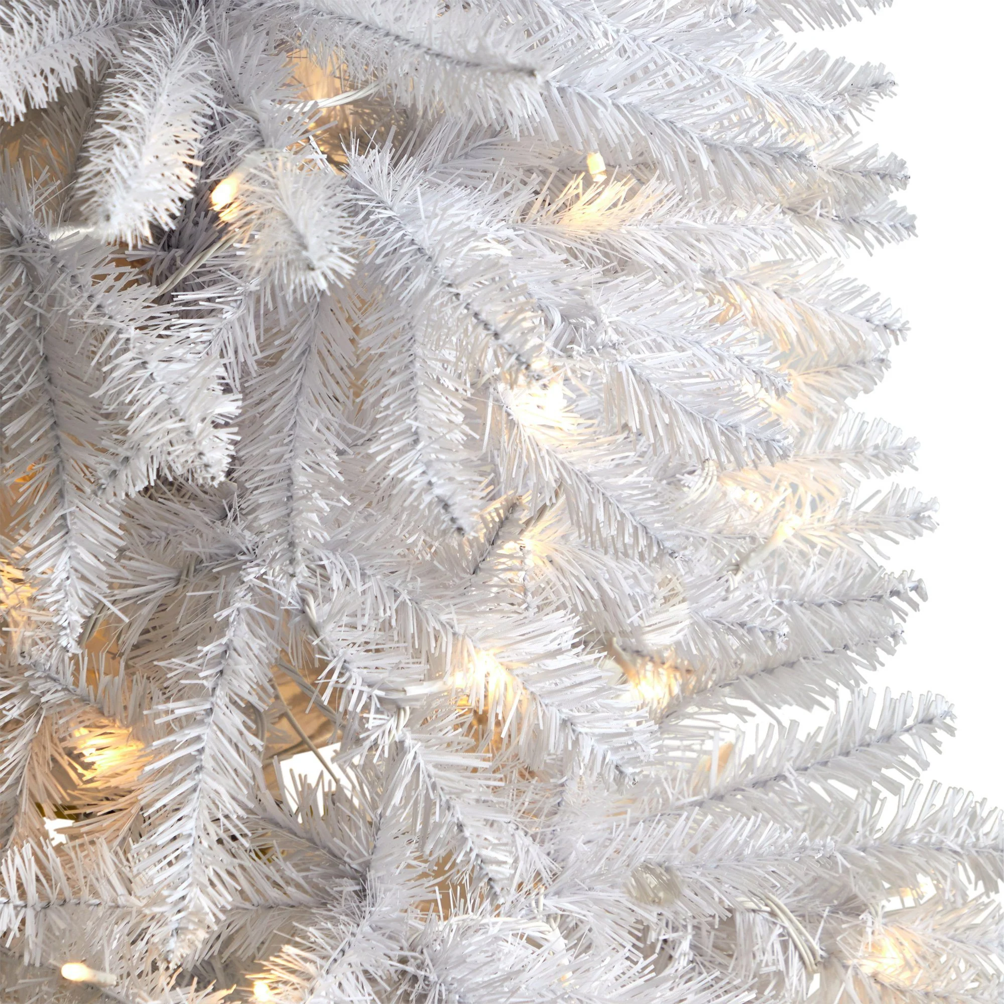 4’ Slim White Artificial Christmas Tree with 100 Warm White LED Lights and 293 Bendable Branches - Image 4
