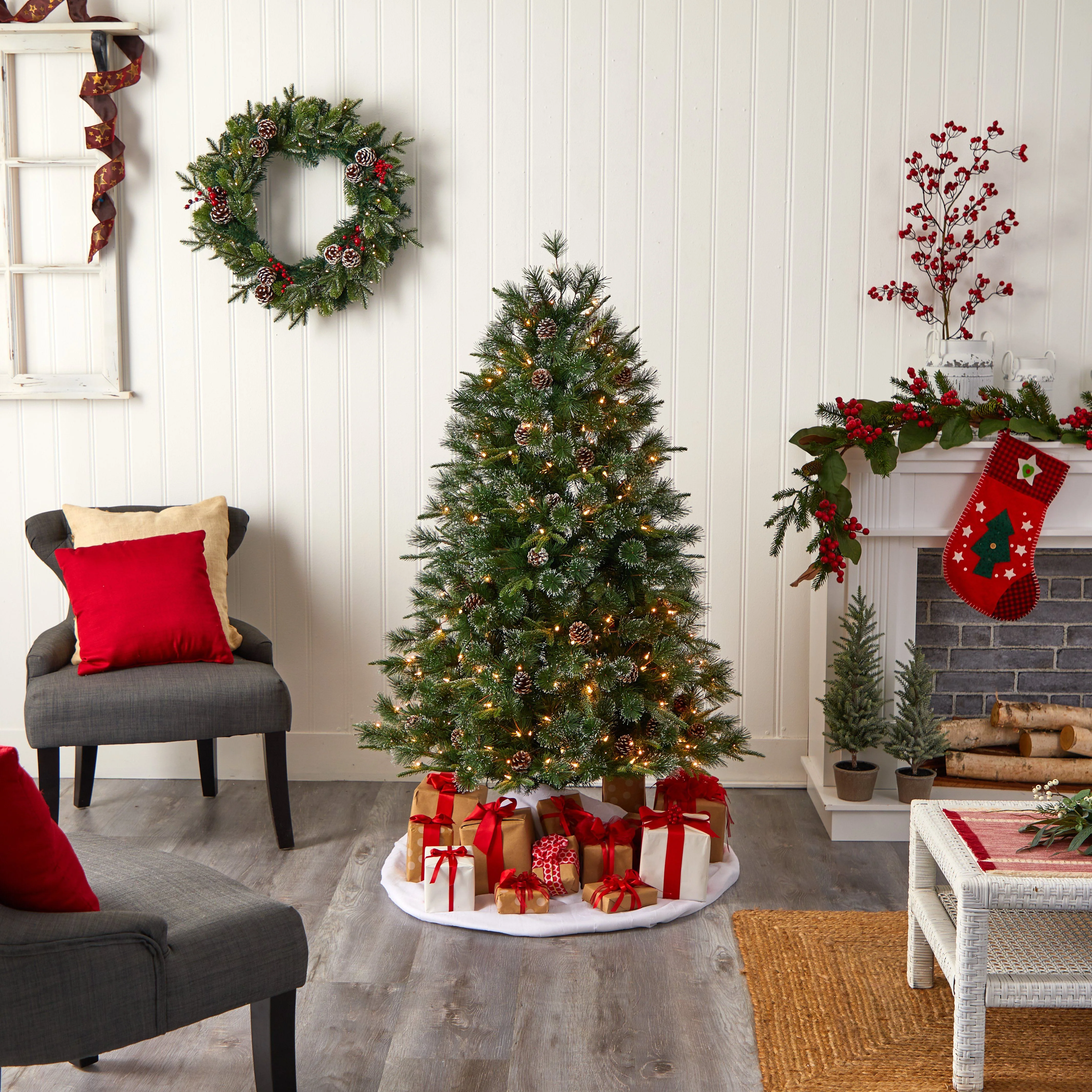 4’ Snowed Tipped Clermont Pine Artificial Christmas Tree - Image 7