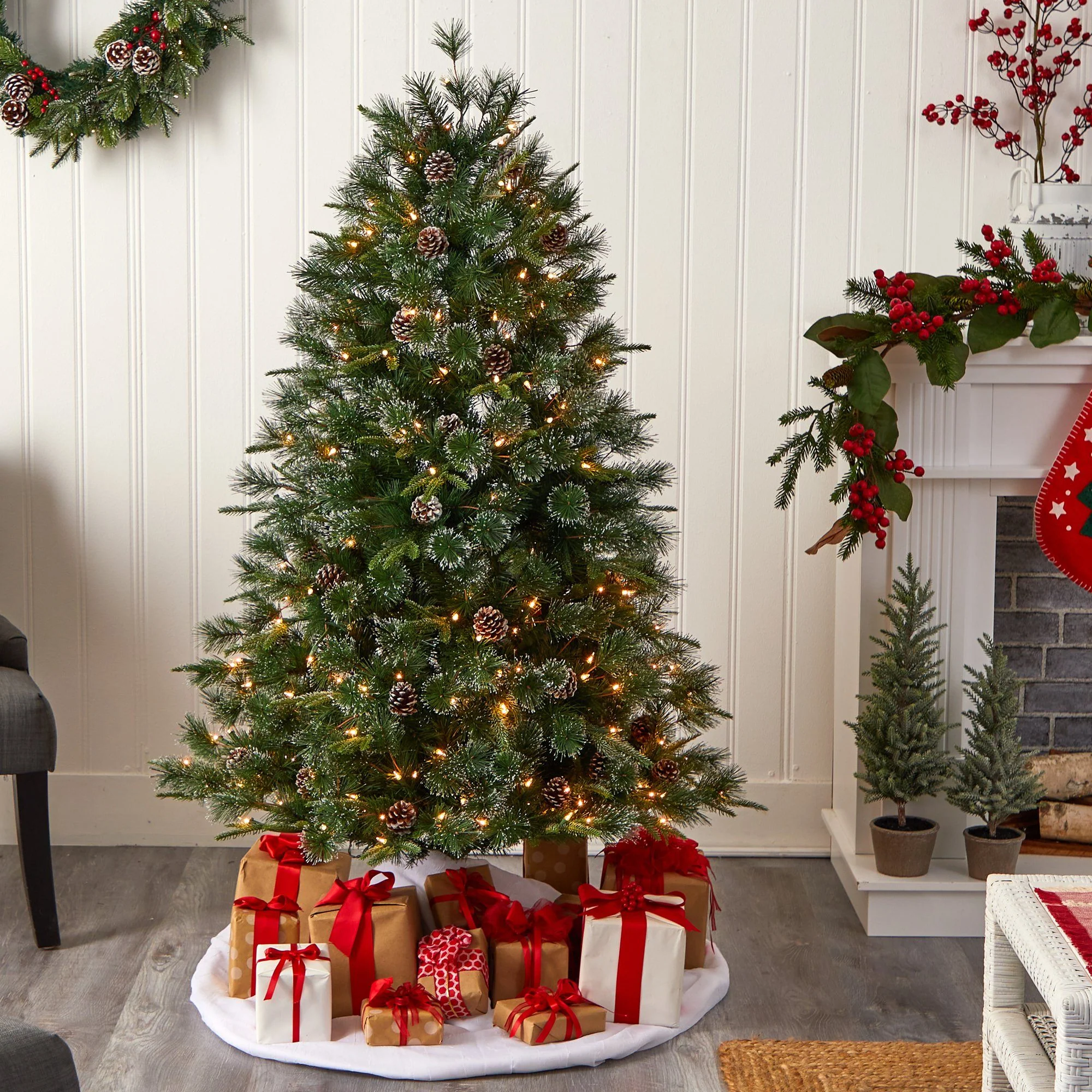 4’ Snowed Tipped Clermont Pine Artificial Christmas Tree - Image 8