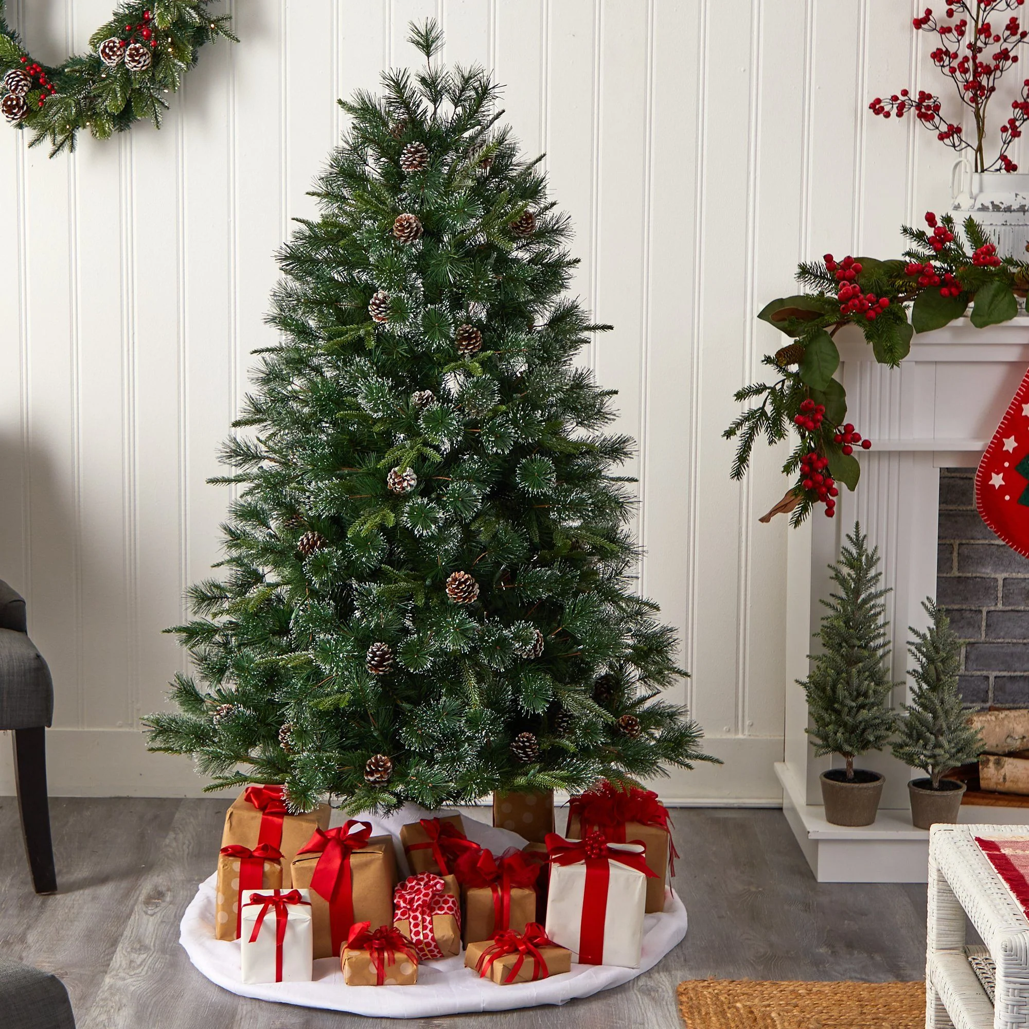 4’ Snowed Tipped Clermont Pine Artificial Christmas Tree - Image 9