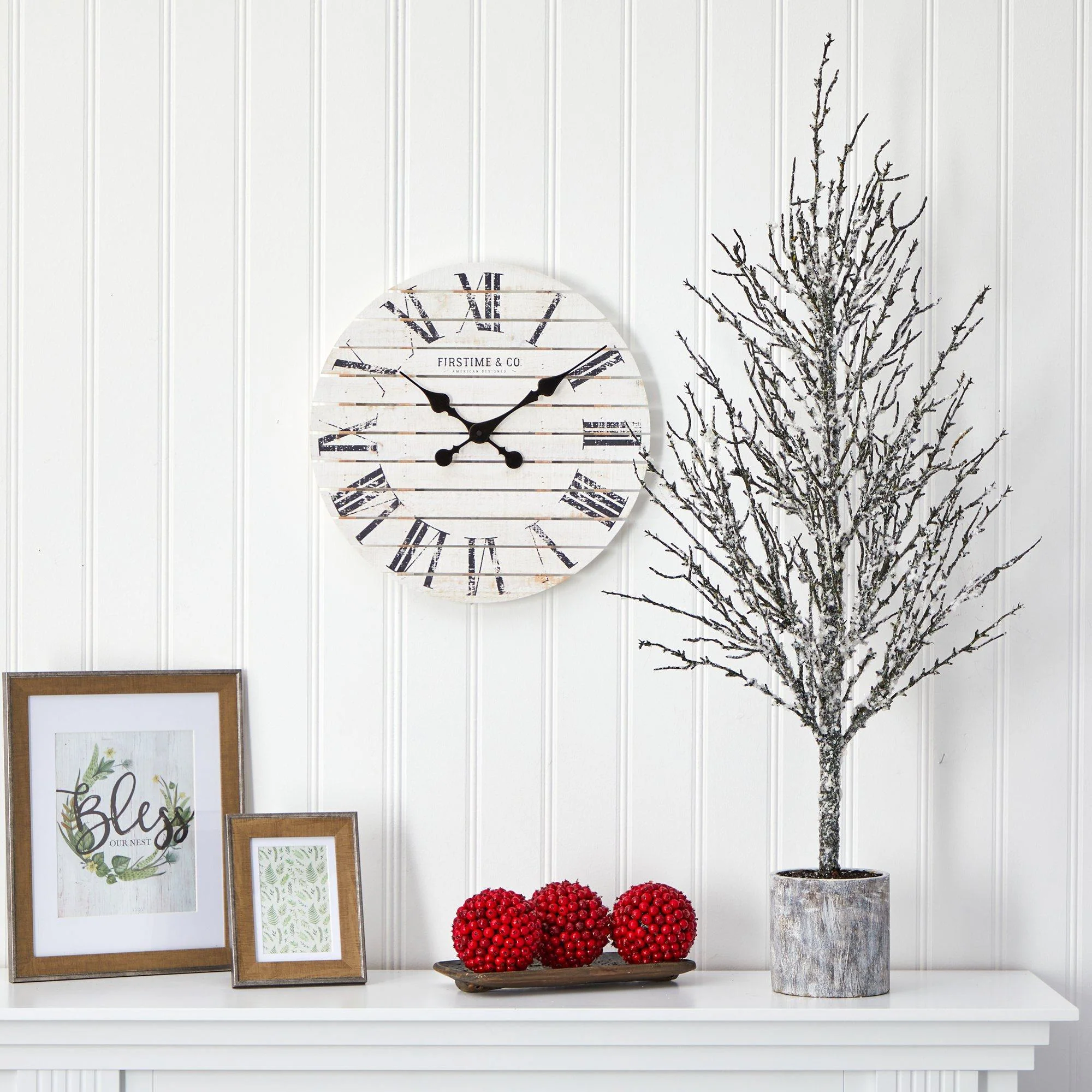 4’ Snowed Twig Artificial Christmas Tree in Decorative Planter - Image 3