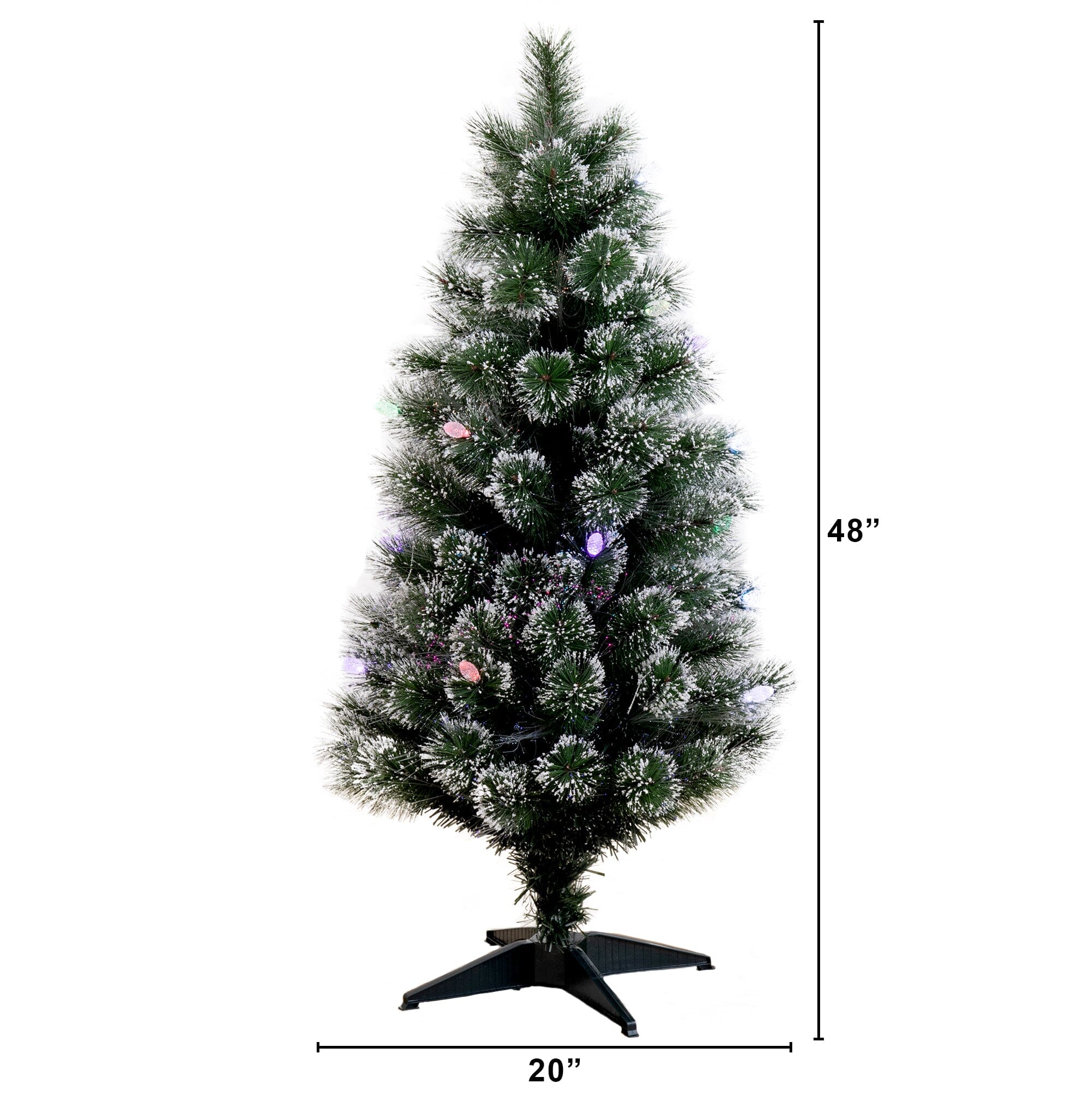 4' Snowy Pre-Lit Fiber Optic Artificial Christmas Tree with 40 Colorful LED Lights - Image 4