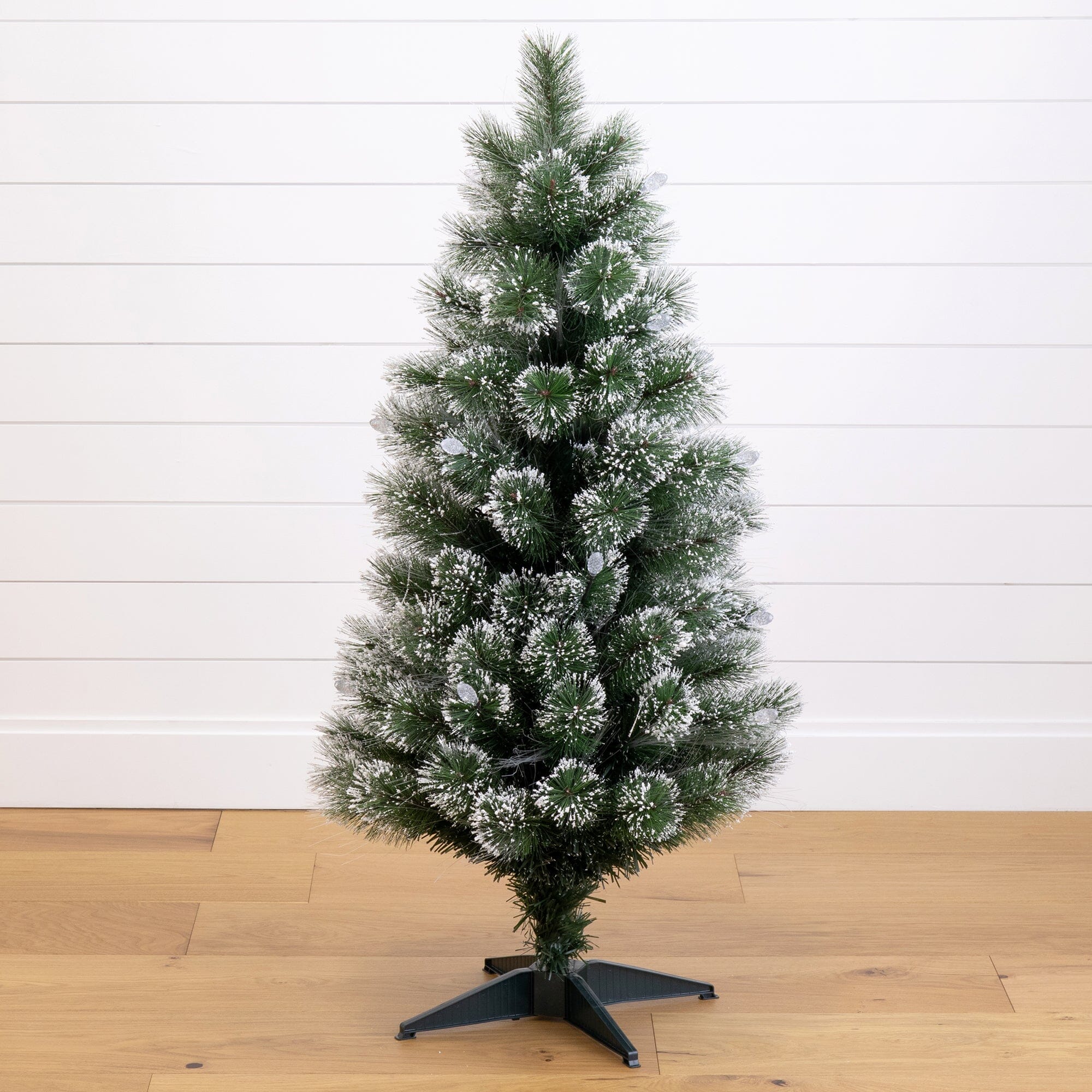 4' Snowy Pre-Lit Fiber Optic Artificial Christmas Tree with 40 Colorful LED Lights - Image 5