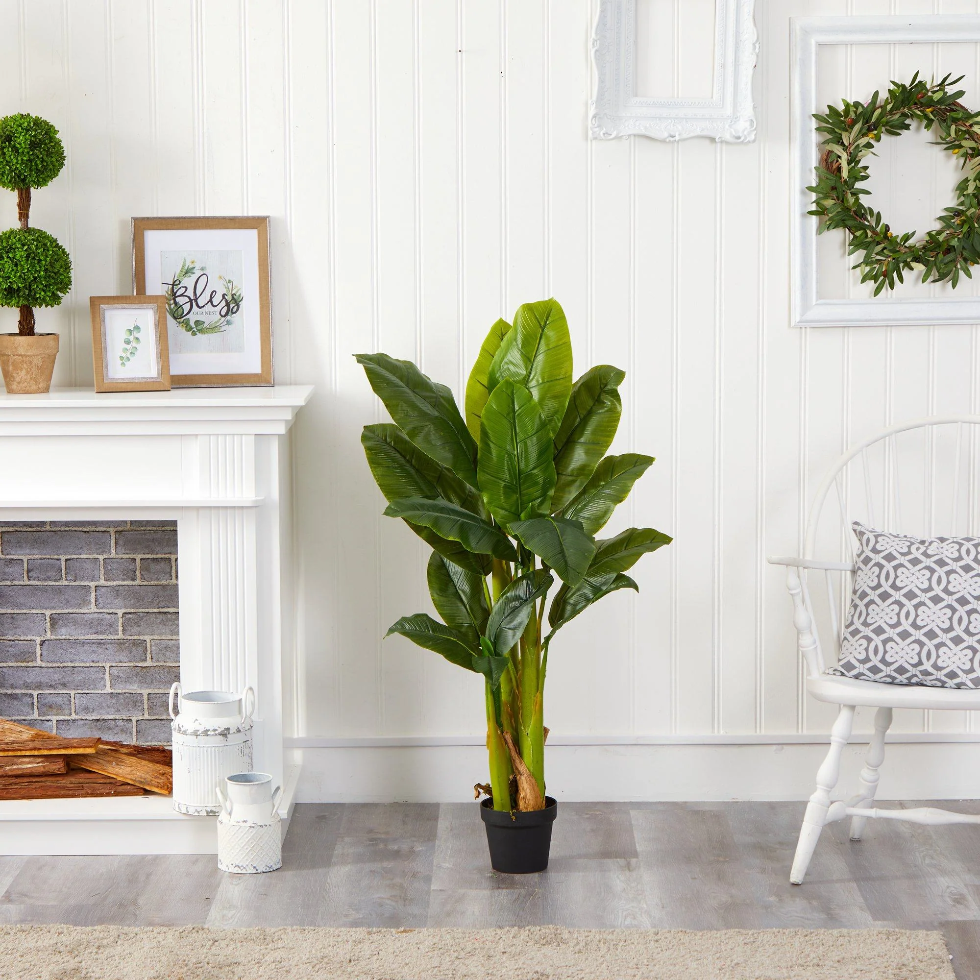 4' Triple Stalk Banana Tree (Real Touch) - Image 4
