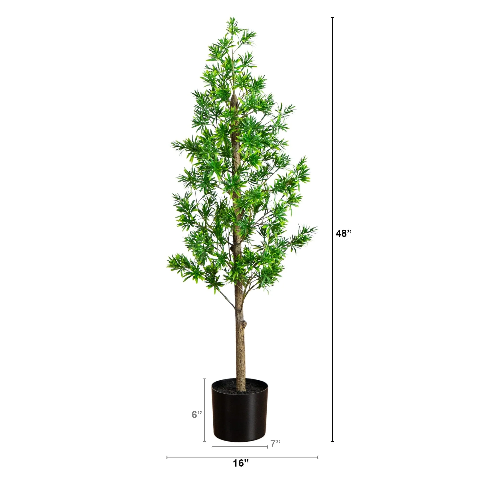 4' UV Artificial Podocarpus Artificial Tree (Indoor/Outdoor) - Image 7