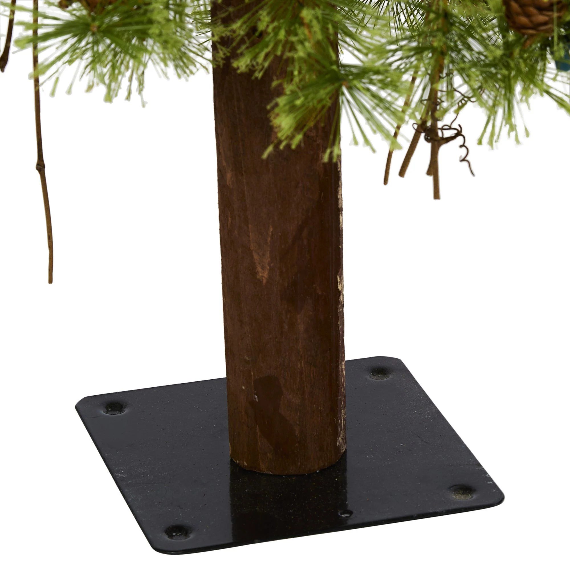 4' Wyoming Alpine Artificial Christmas Tree with 50 Clear (multifunction) LED Lights and Pine Cones on Natural Trunk - Image 5