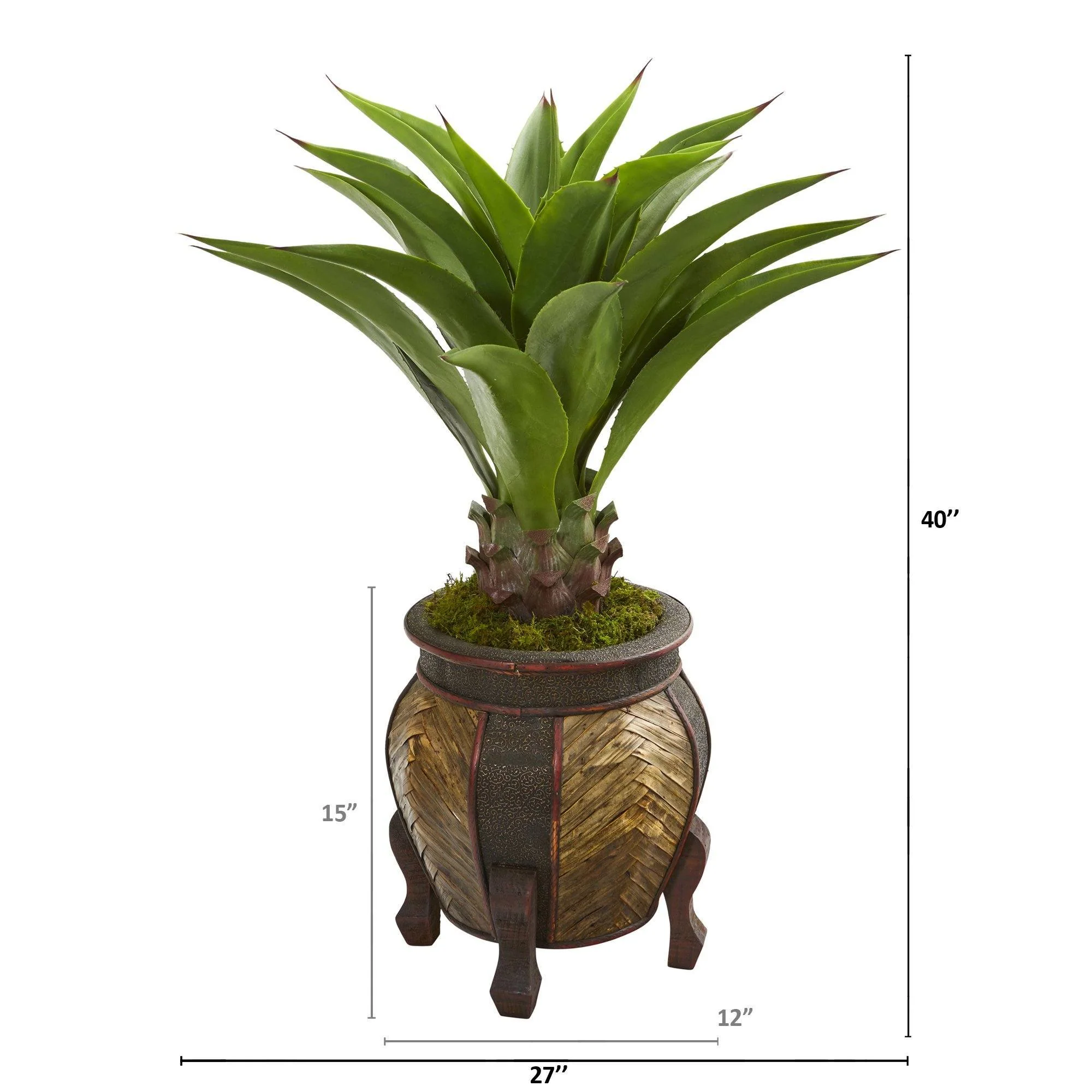 40” Agave Artificial Plant in Decorative Planter - Image 2