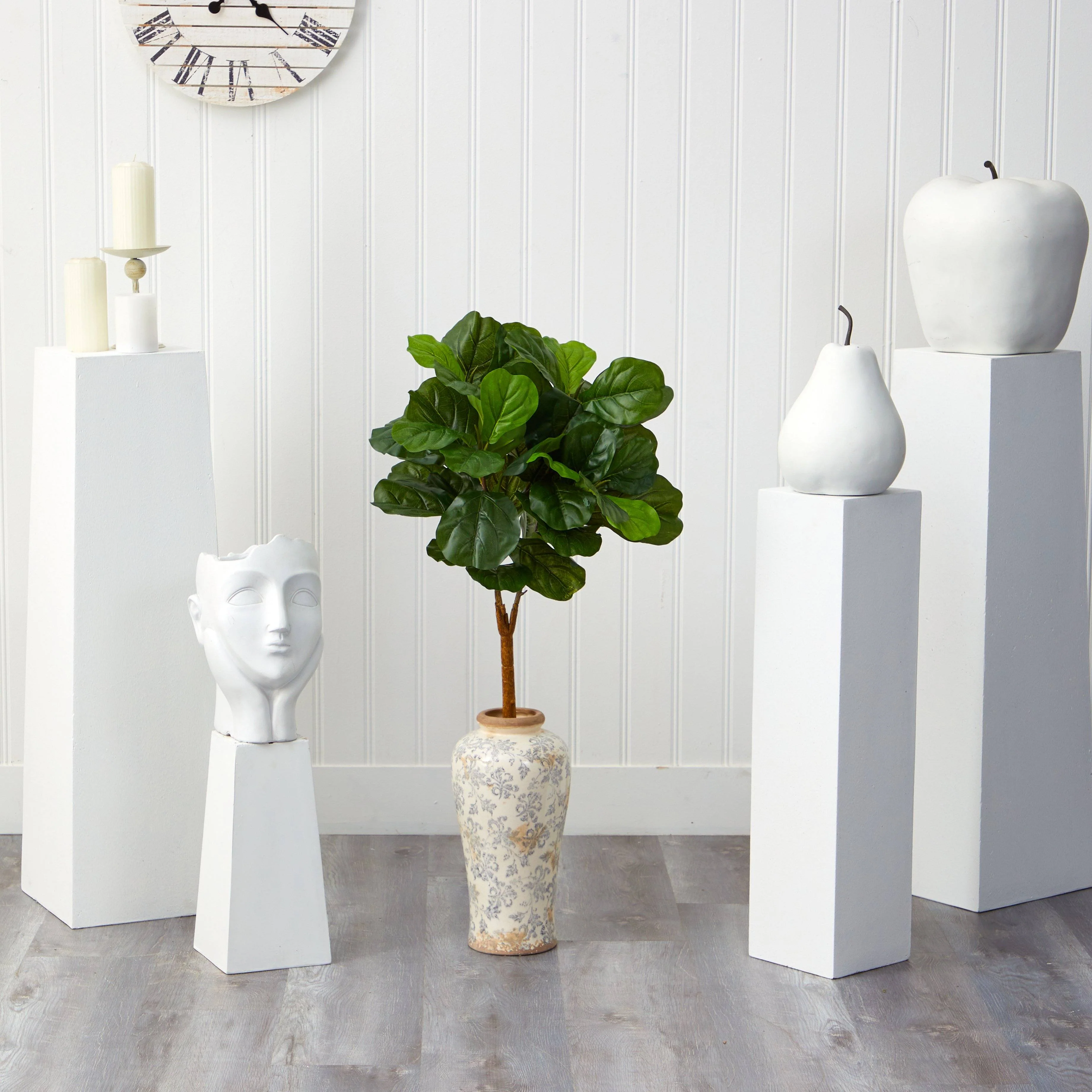 40” Fiddle Leaf Artificial Tree in Designer Vase (Real Touch) - Image 4