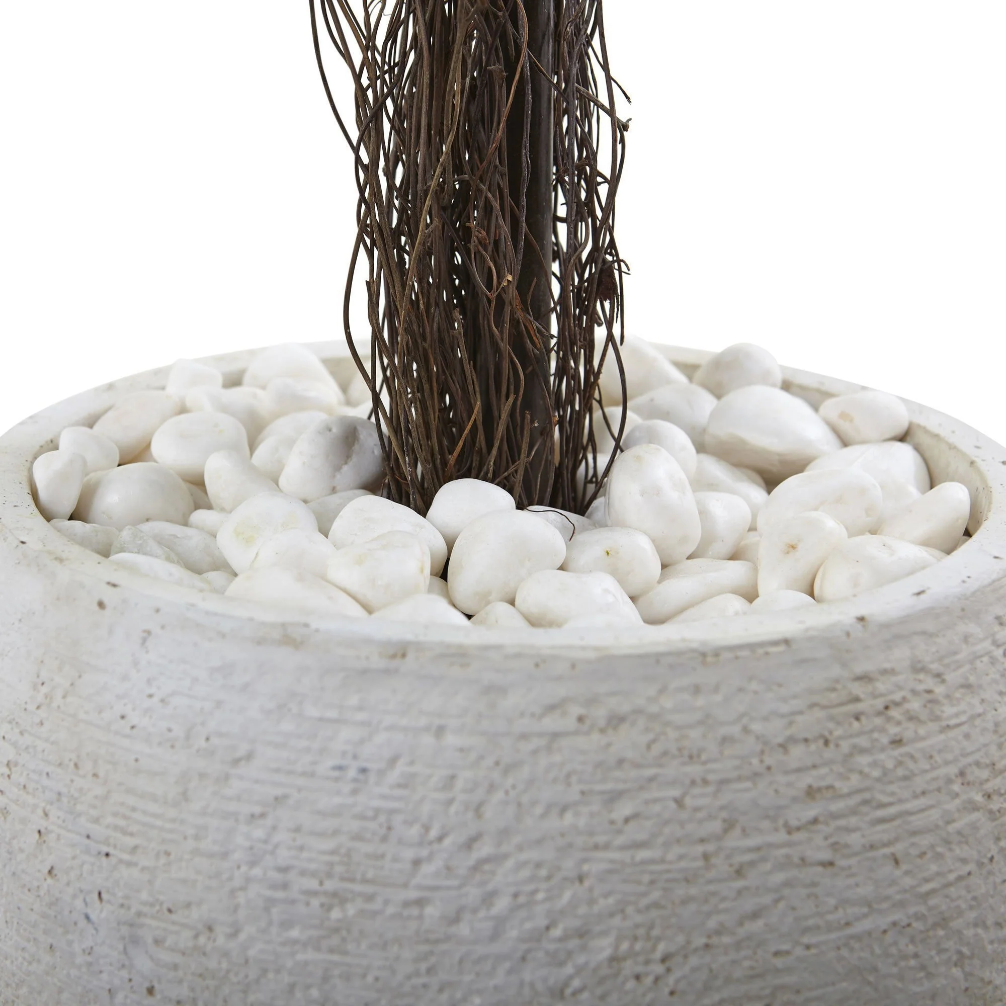 Ixora Topiary with White Planter UV Resistant (Indoor/Outdoor) - Image 2