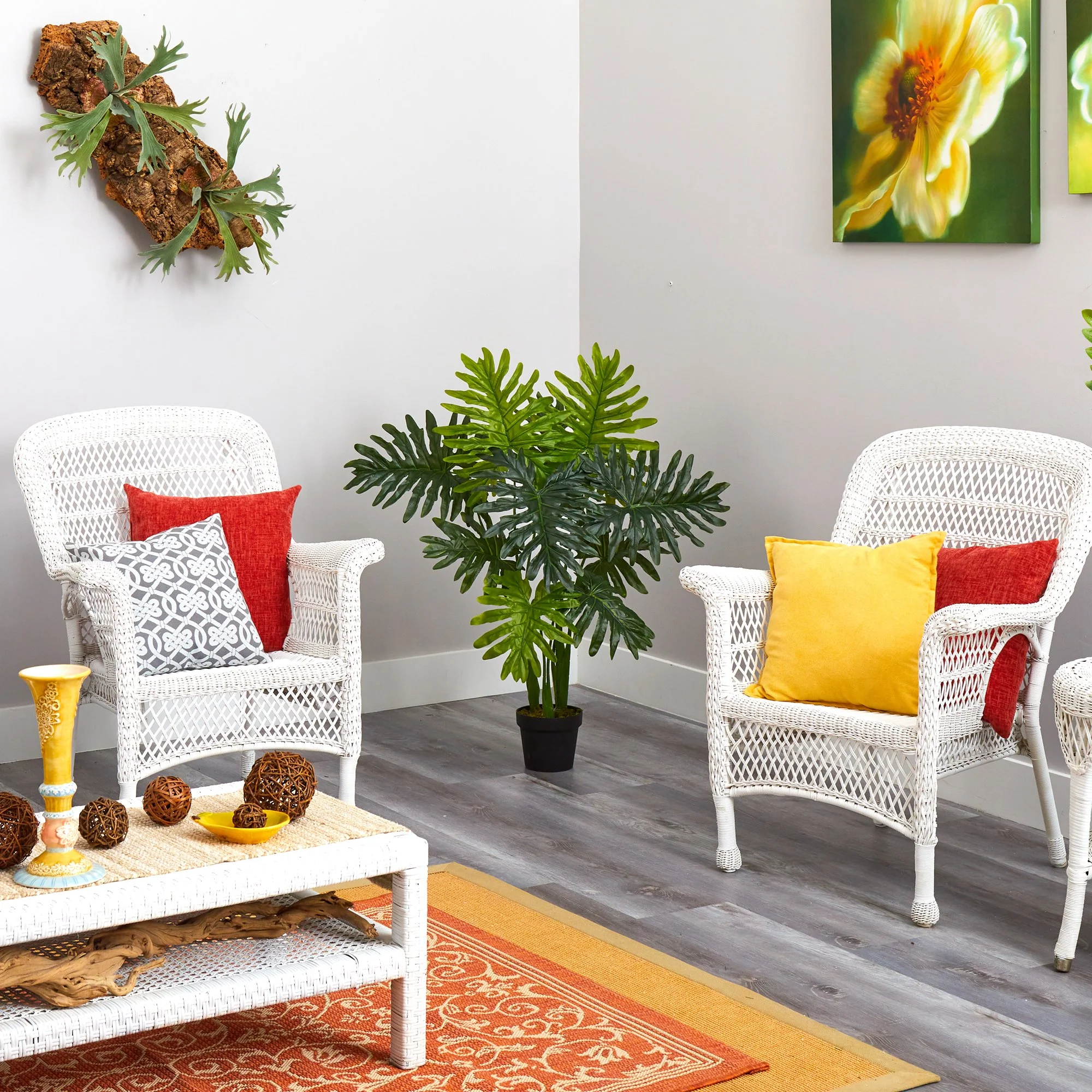 40” Philodendron Artificial Plant (Real Touch) - Image 3