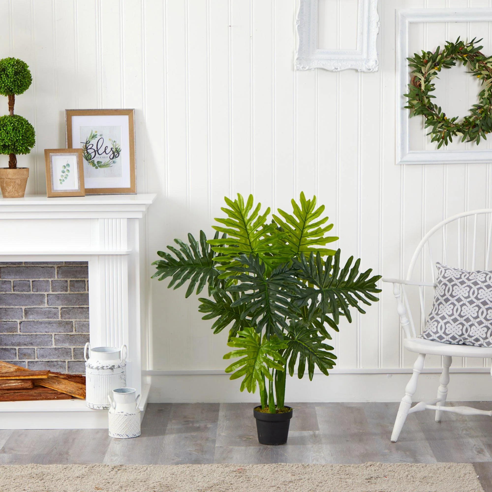 40” Philodendron Artificial Plant (Real Touch) - Image 4