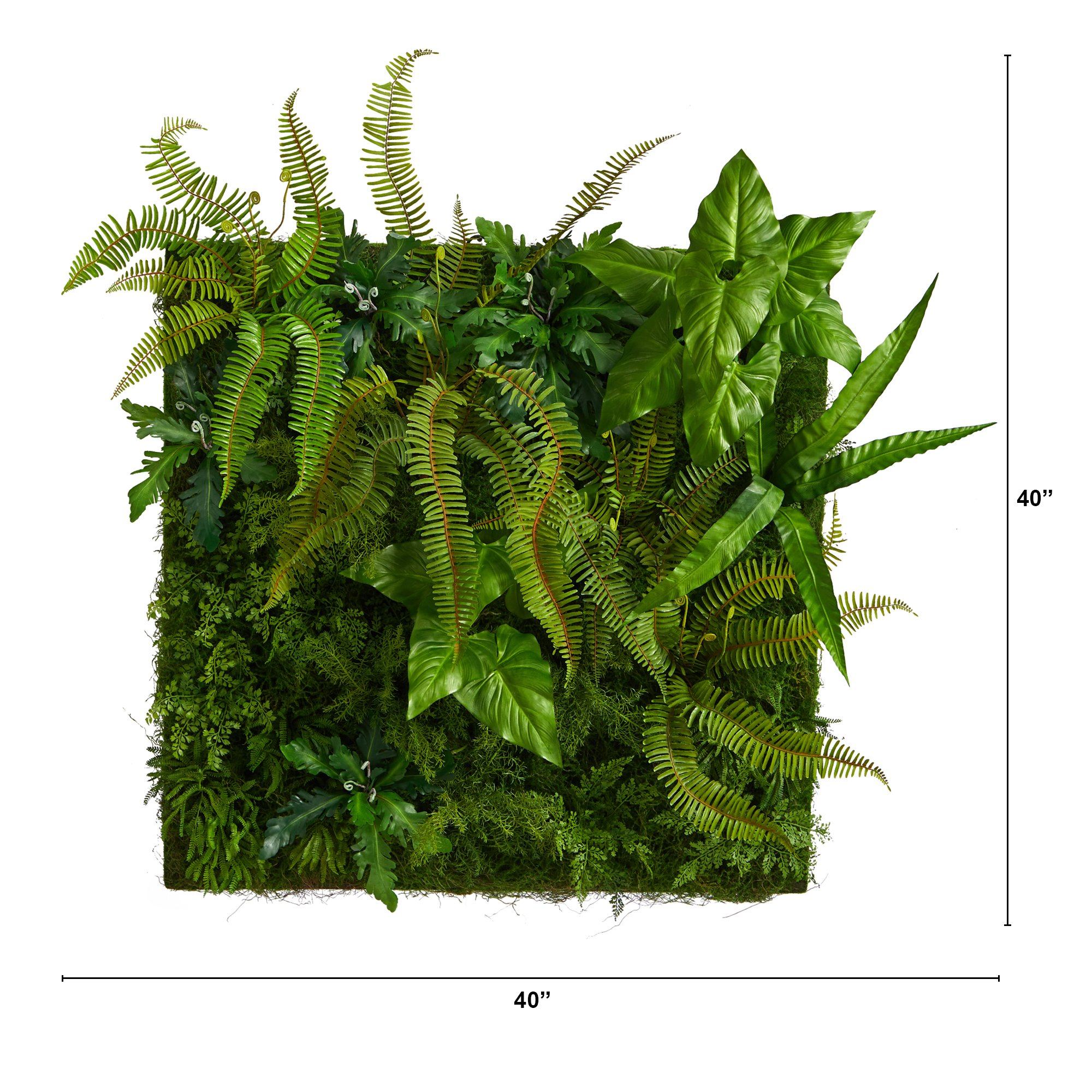 40” x 40” Forest Artificial Living Wall - Image 2