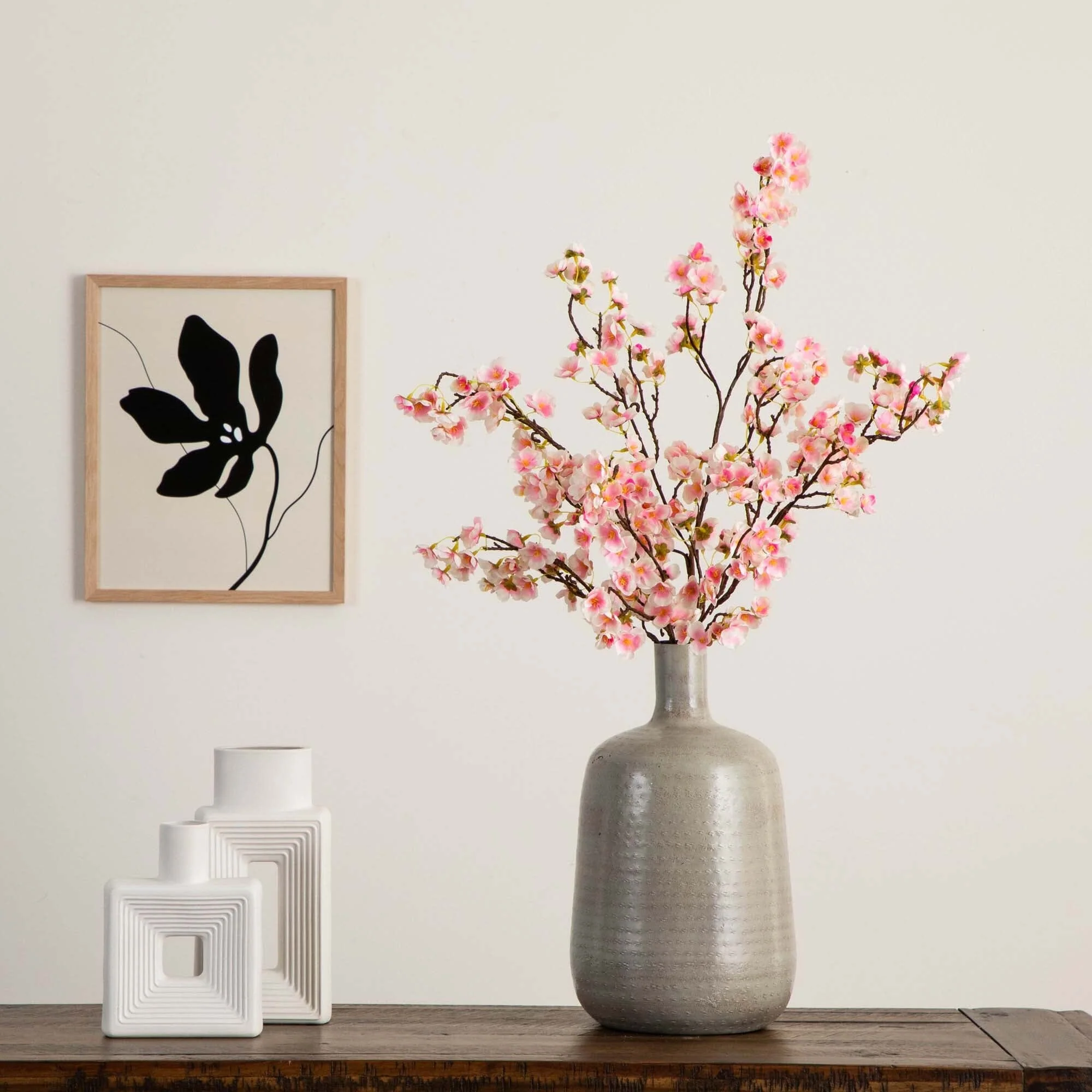 41" Artificial Cherry Blossom Flower Stems - Set of 3 - Image 5