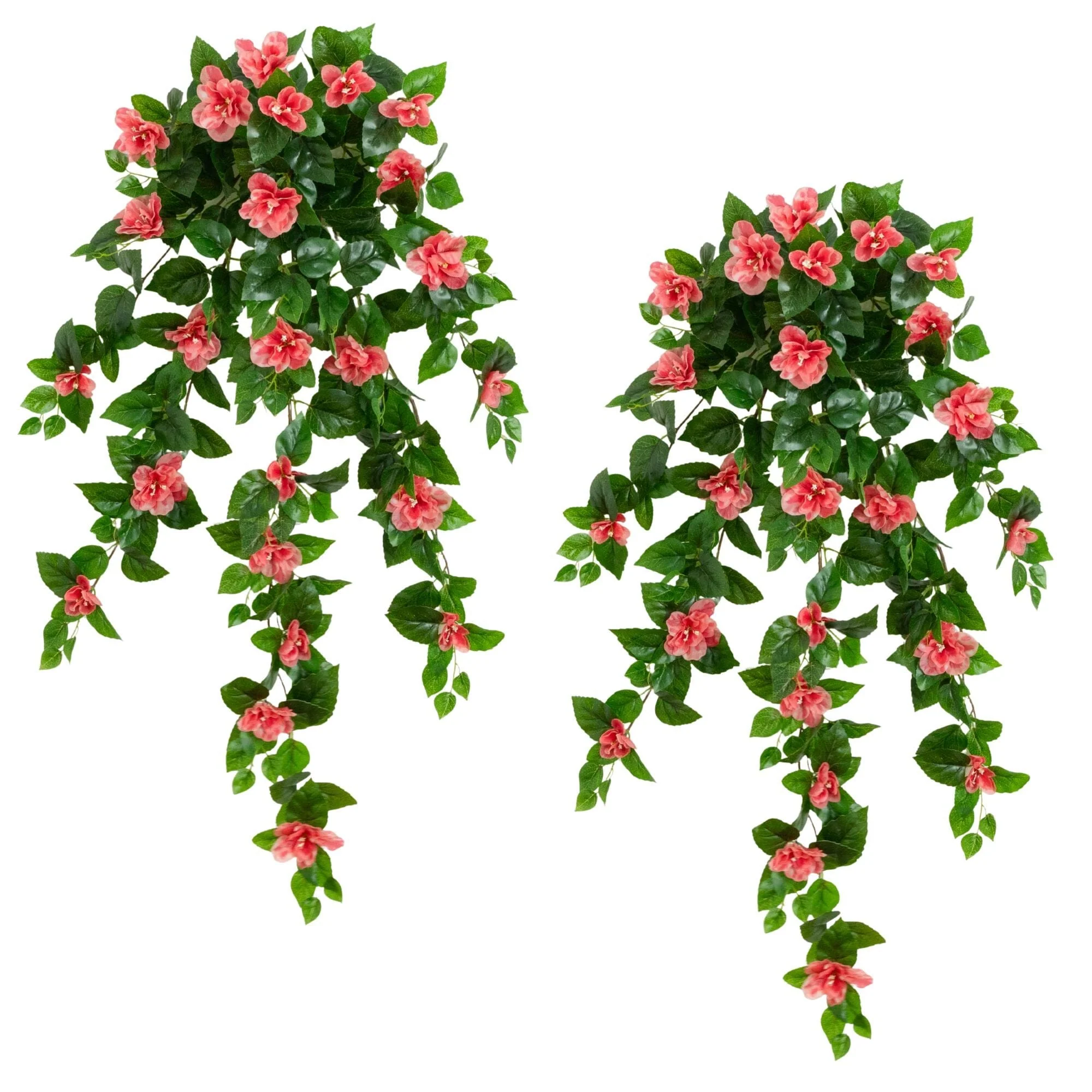 41" UV Resistant Artificial Azalea Hanging Plant (Indoor/Outdoor) - Set of 2 - Image 4