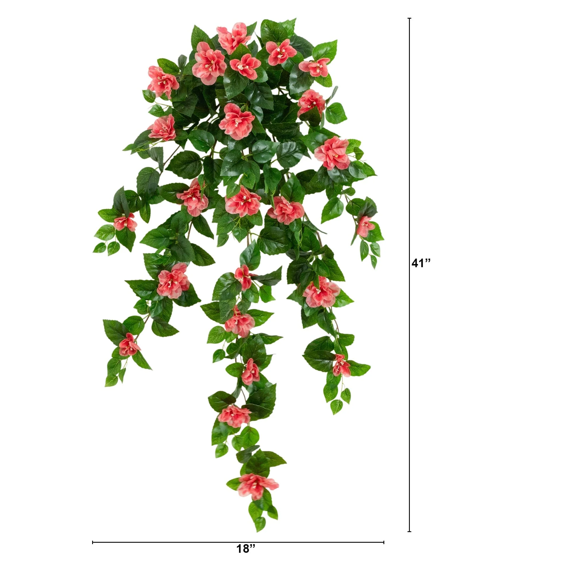 41" UV Resistant Artificial Azalea Hanging Plant (Indoor/Outdoor) - Set of 2 - Image 5