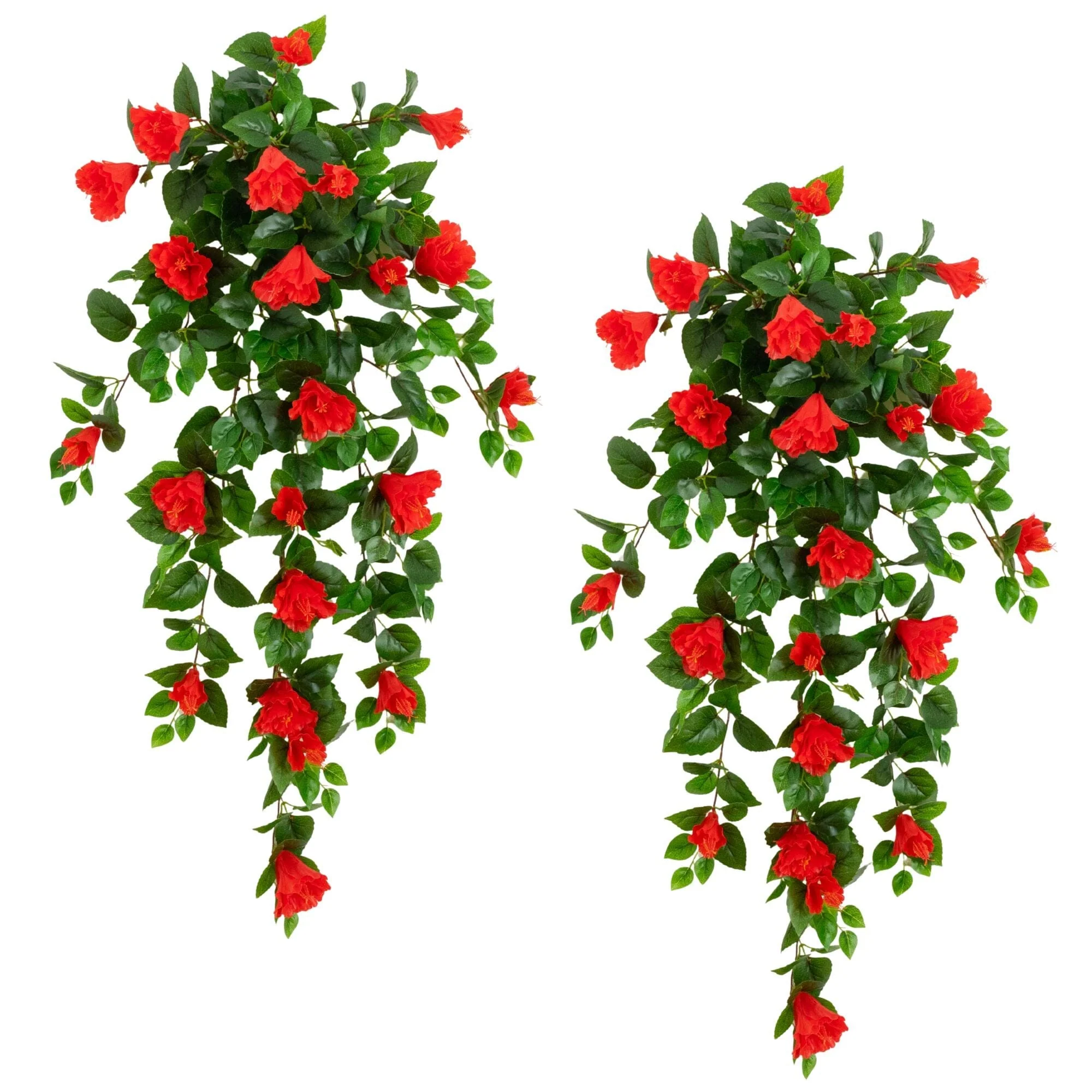 41" UV Resistant Artificial Hibiscus Hanging Plant (Indoor/Outdoor) - Set of 2 - Image 14