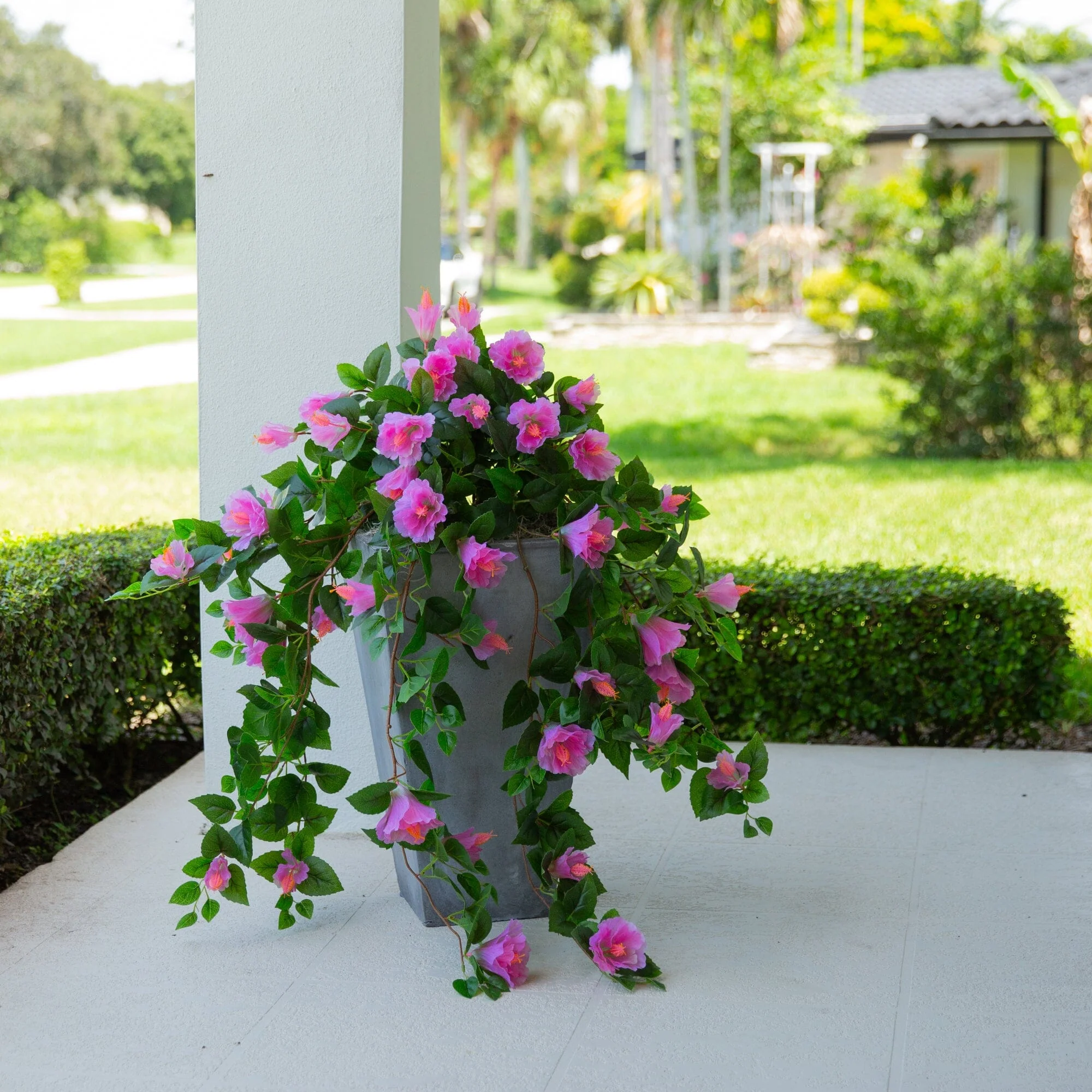 41" UV Resistant Artificial Hibiscus Hanging Plant (Indoor/Outdoor) - Set of 2 - Image 24