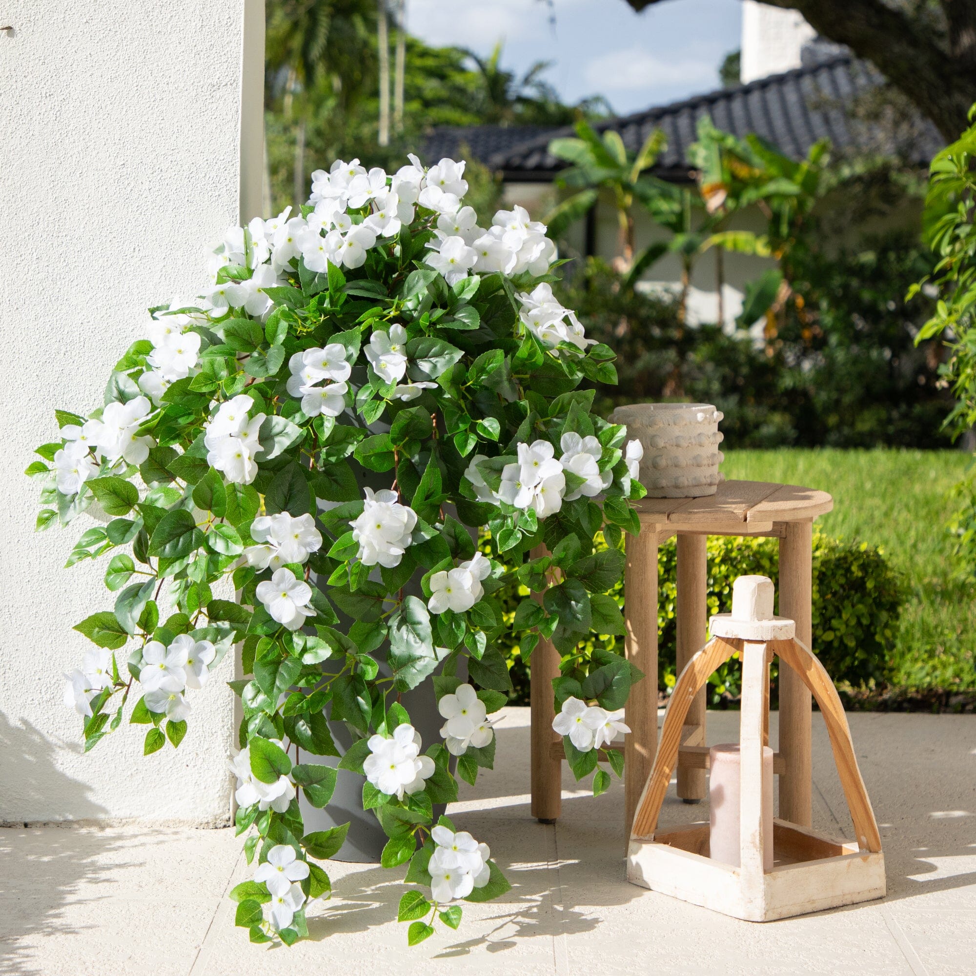 41" UV Resistant Artificial Hydrangea Hanging Plant (Indoor/Outdoor) - Set of 2 - Image 15