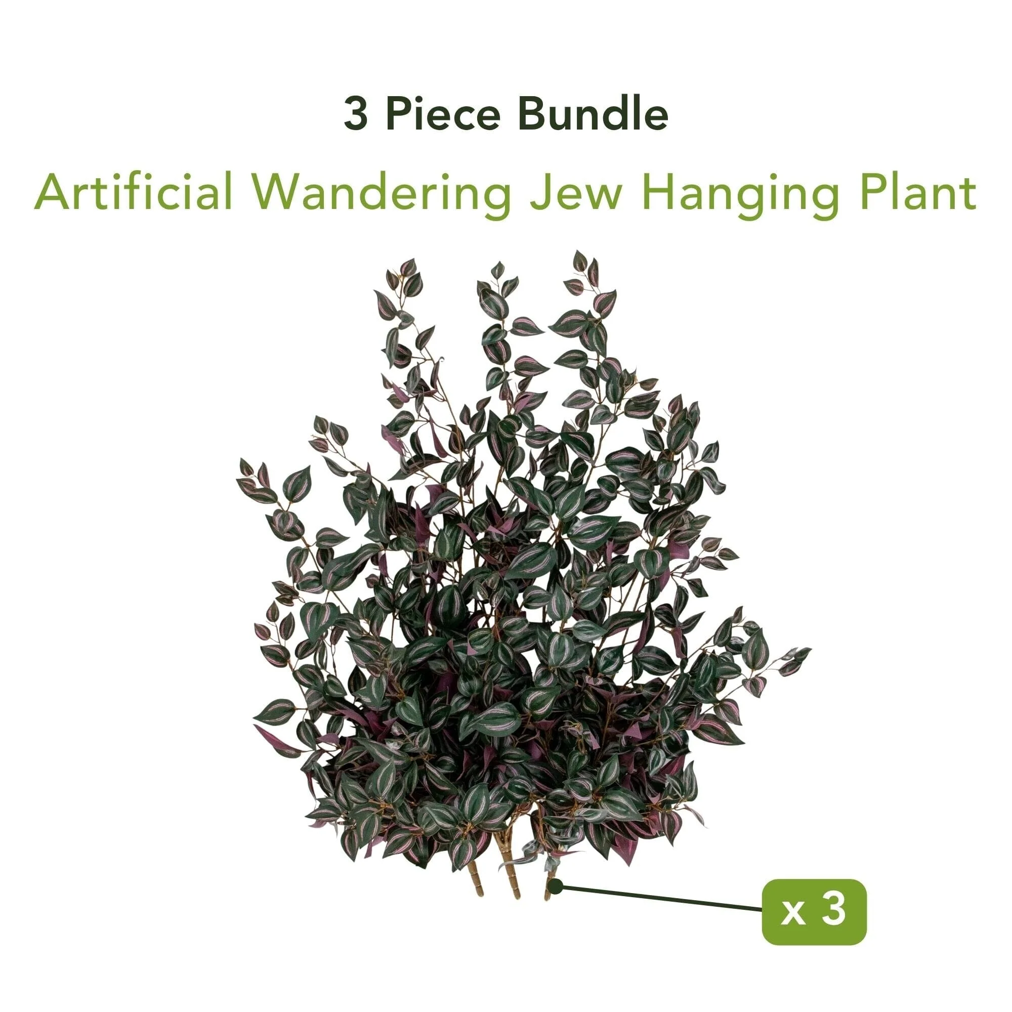 41" UV Resistant Artificial Wandering Jew Hanging Plant (Indoor/Outdoor)- Set of 3 - Image 4