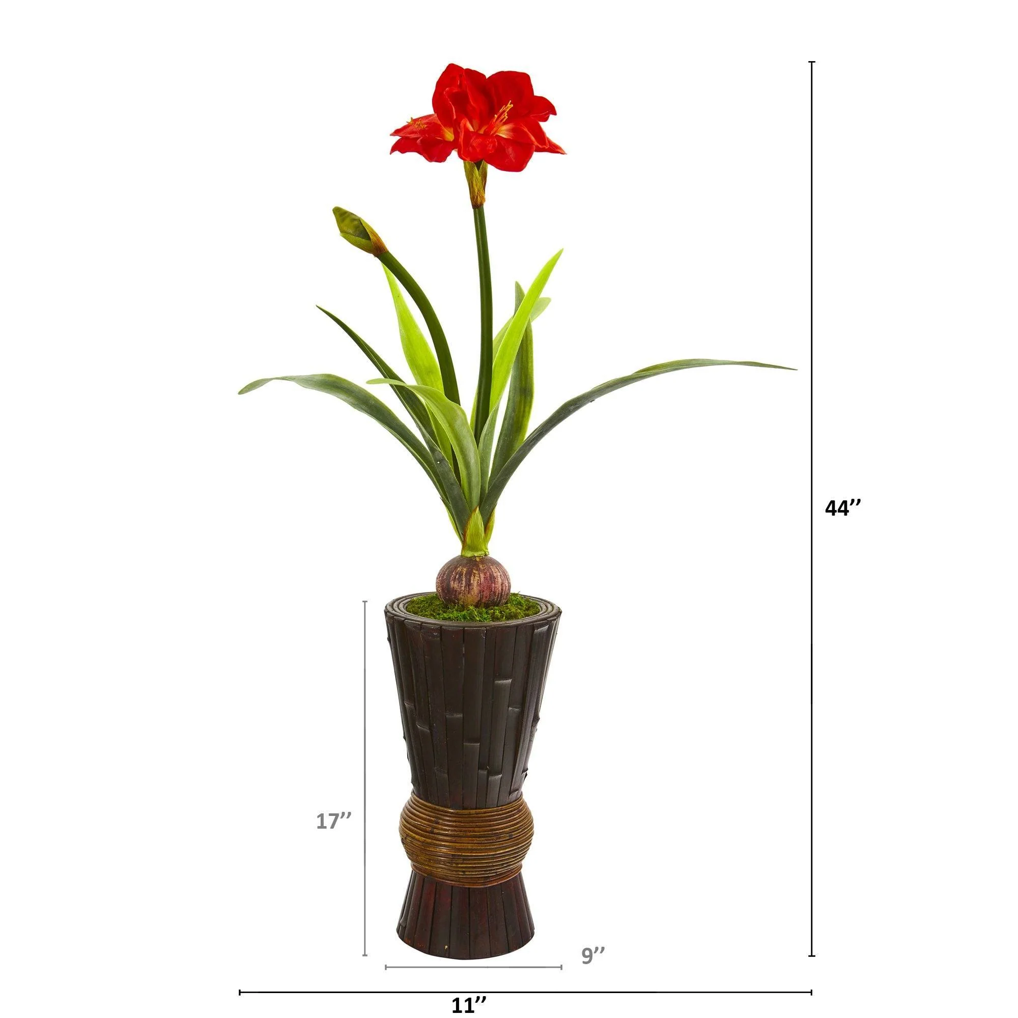44” Amaryllis Artificial Plant in Decorative Planter - Image 2