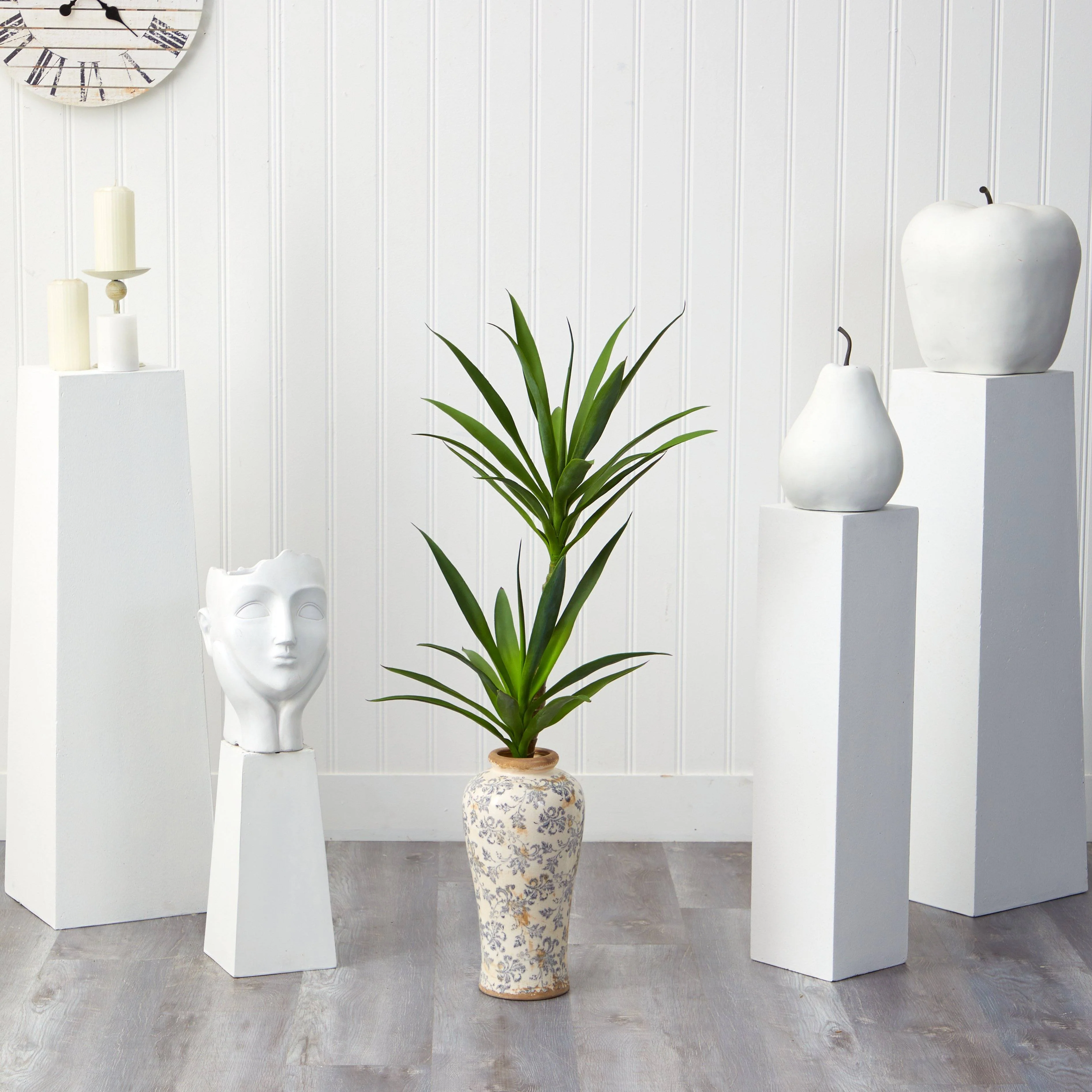 44” Double Yucca Artificial Plant in Designer Planter - Image 3