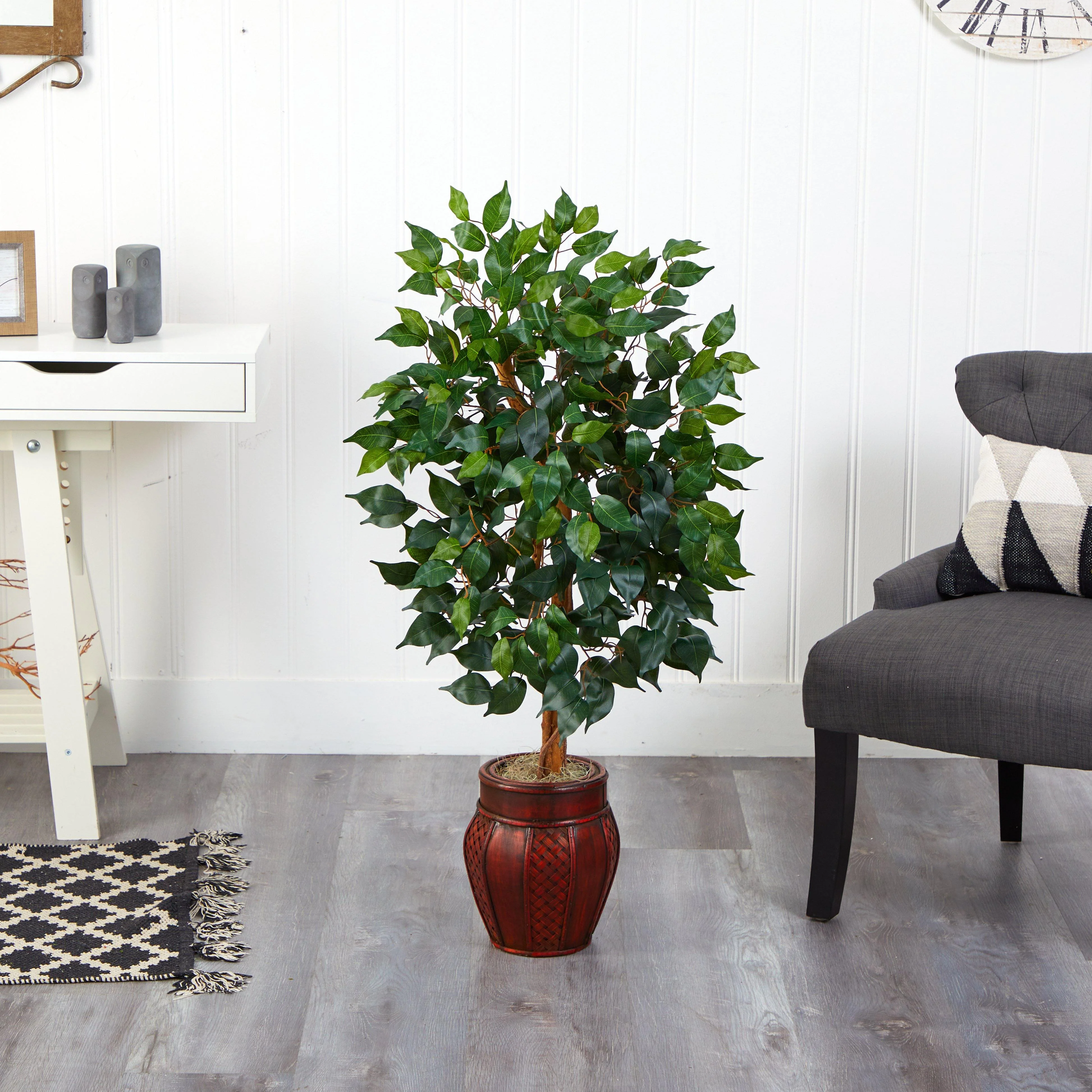44” Ficus Tree w/Decorative Planter - Image 4