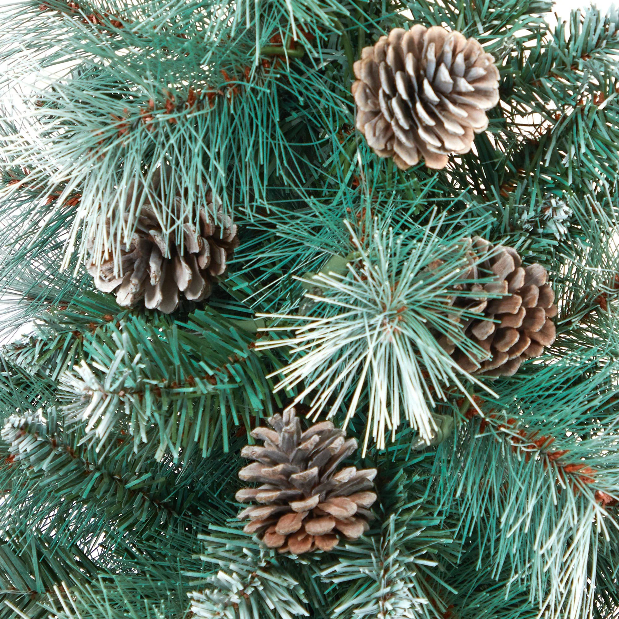 44” Frosted Tip British Columbia Mountain Pine Artificial Christmas Tree in Red Tower Planter - Image 5