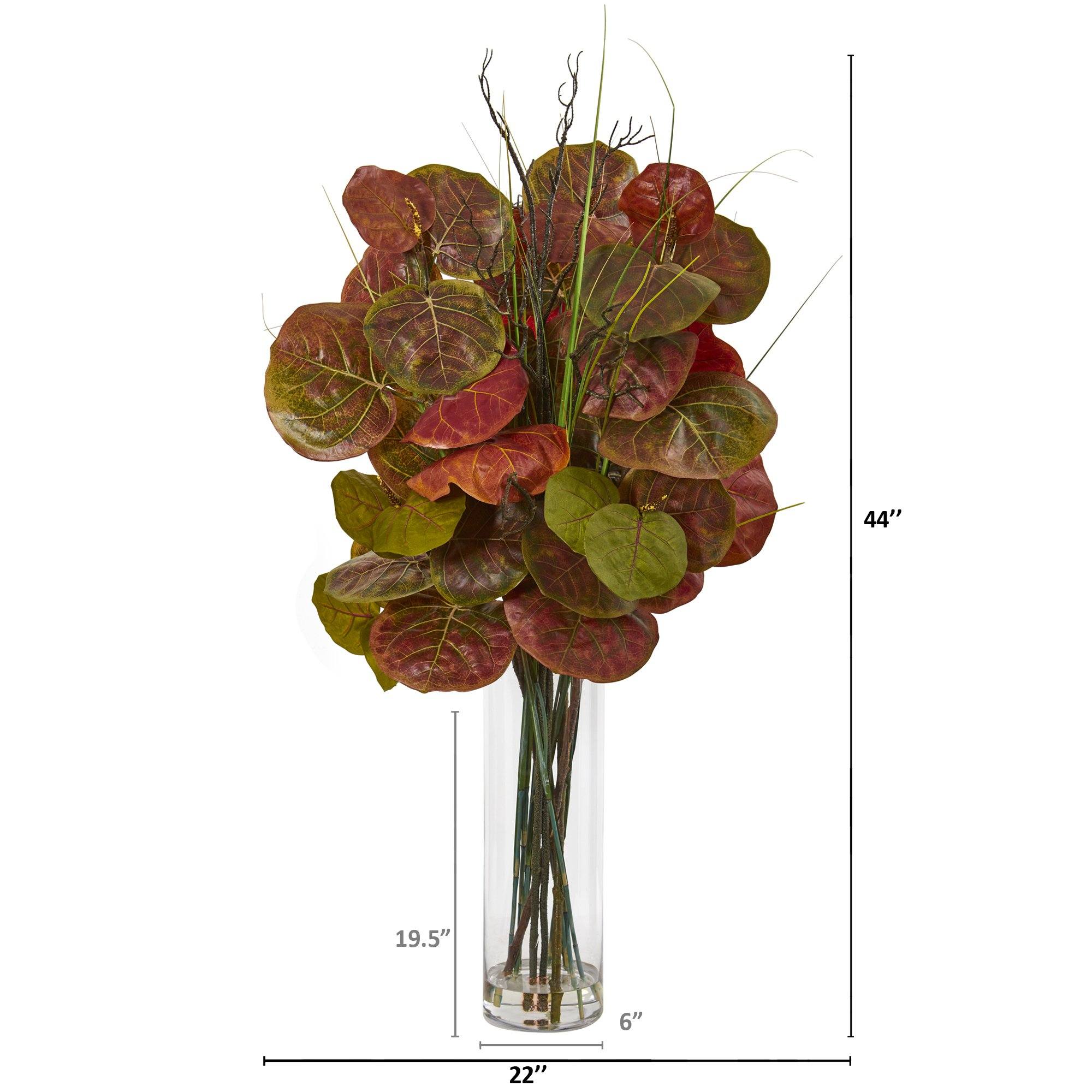 44” Sea Grape Artificial Arrangement in Vase - Image 2