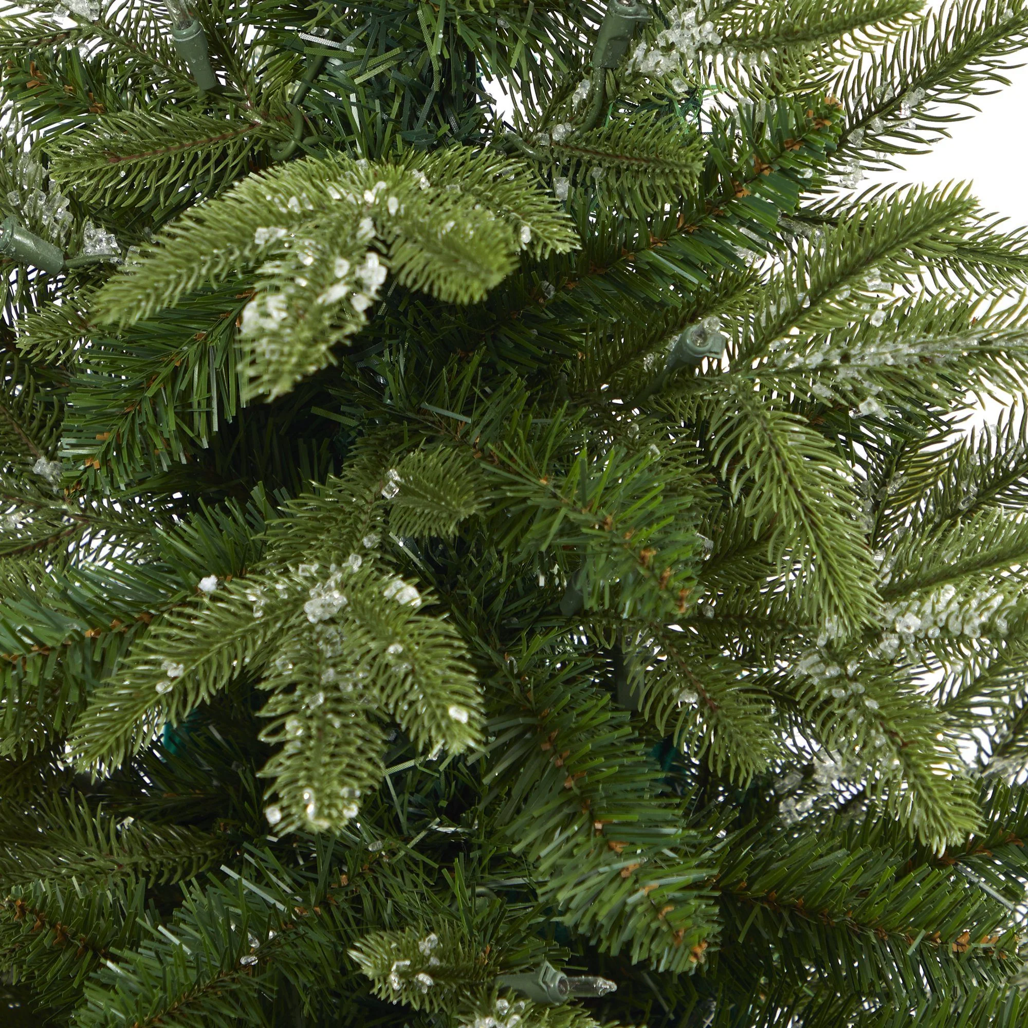 44” Snowed Grand Teton Fir Artificial Christmas Tree with 50 Clear Lights and 111 Bendable Branches in Sand Colored Urn - Image 5