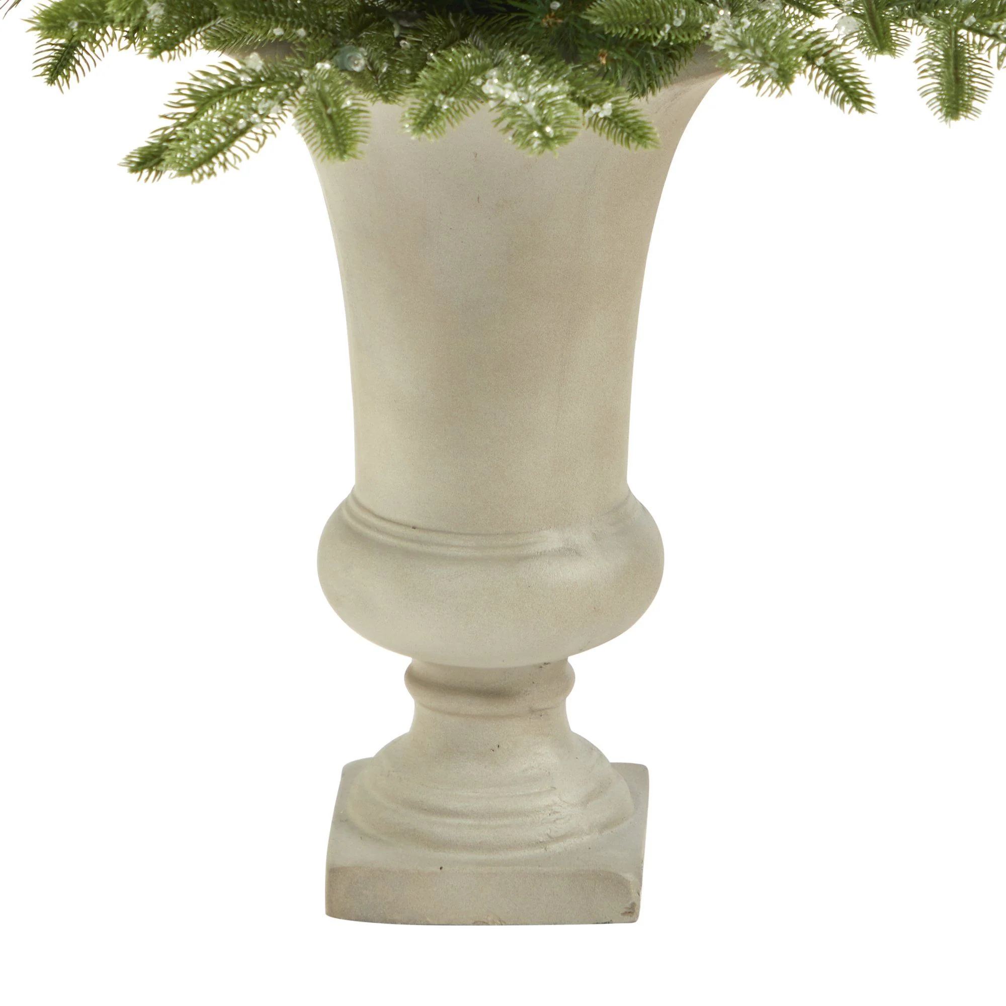44” Snowed Grand Teton Fir Artificial Christmas Tree with 50 Clear Lights and 111 Bendable Branches in Sand Colored Urn - Image 6