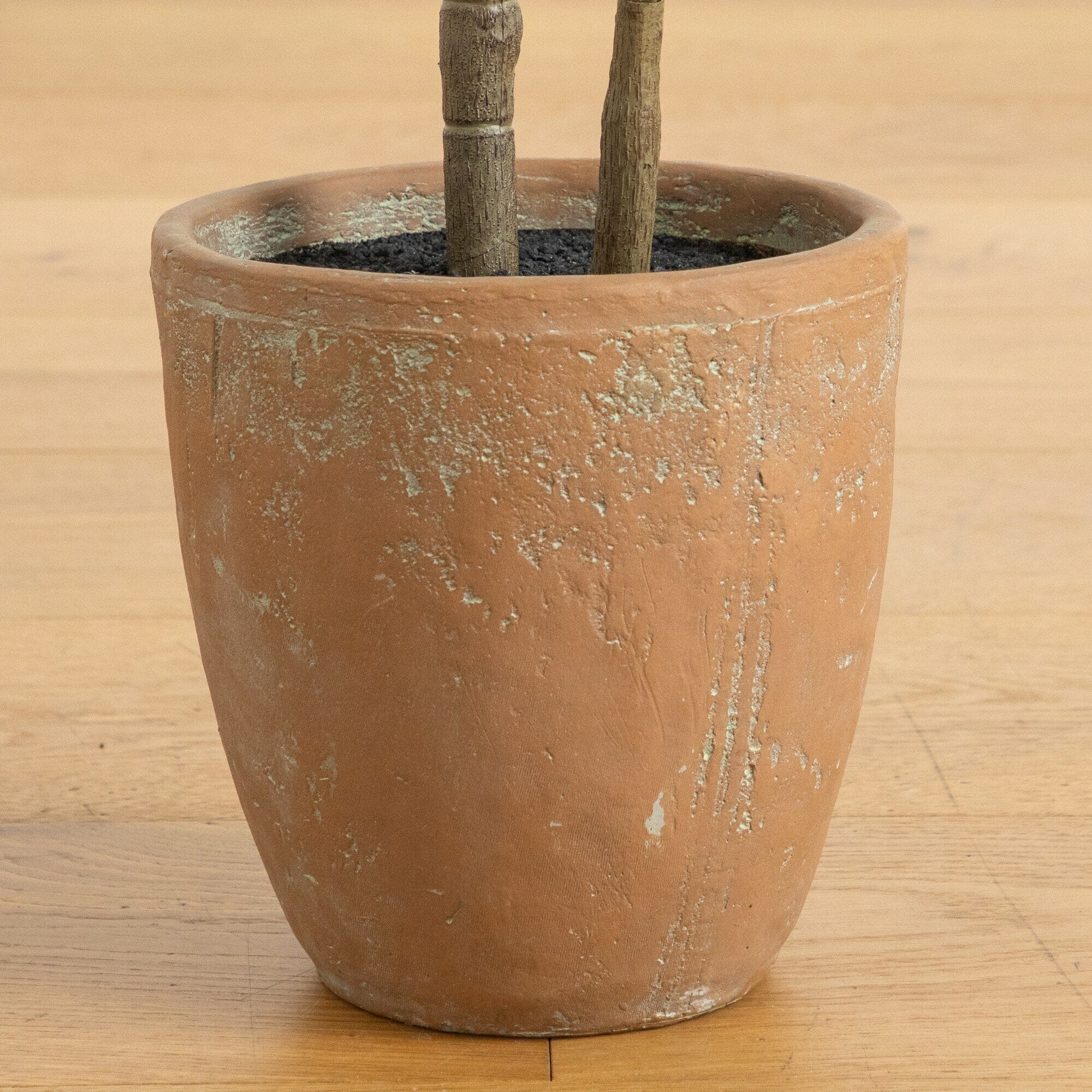 44" Artificial Rubber Tree in Decorative Planter - Image 4