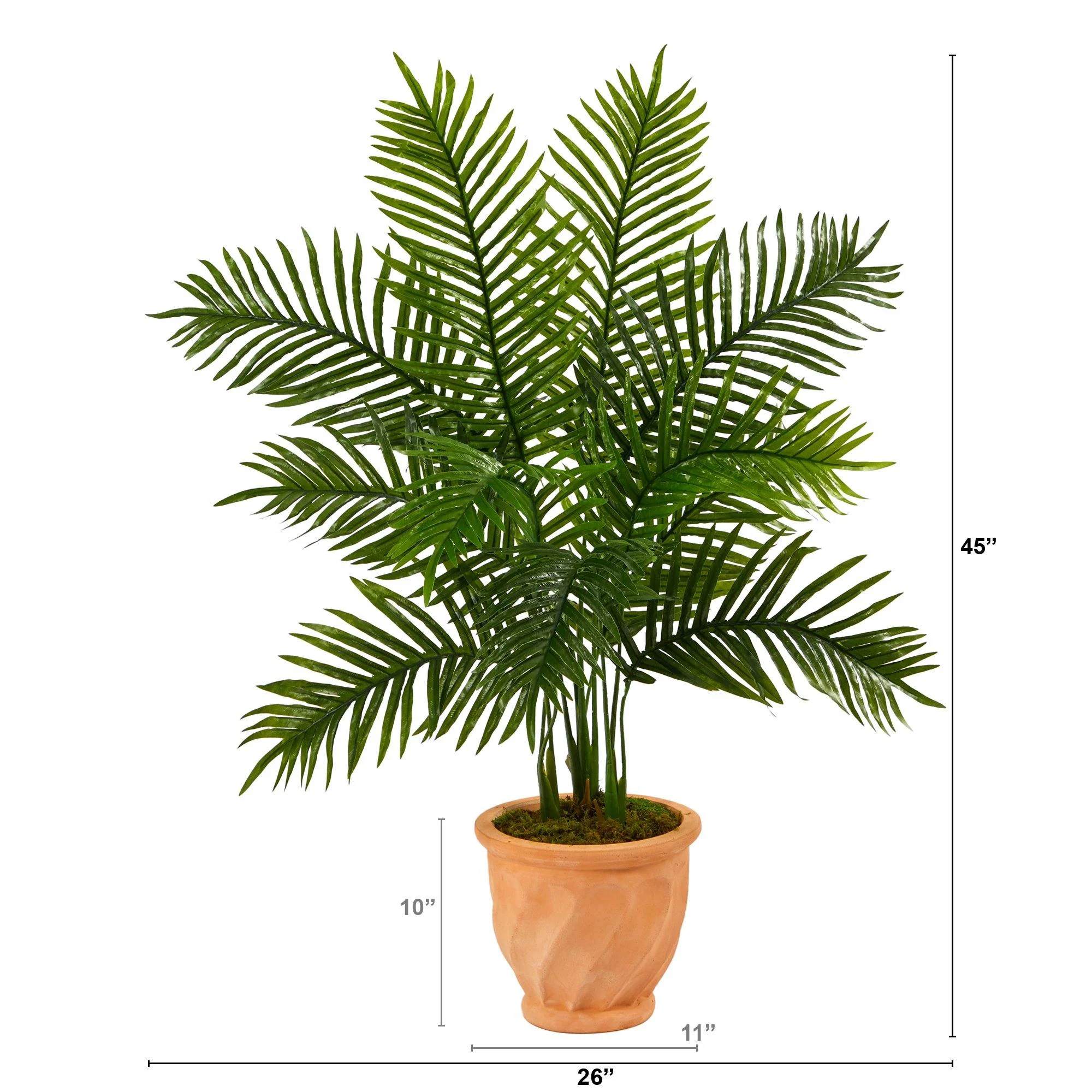 45” Areca Palm Artificial Tree in in Terracotta Planter (Real Touch) - Image 2