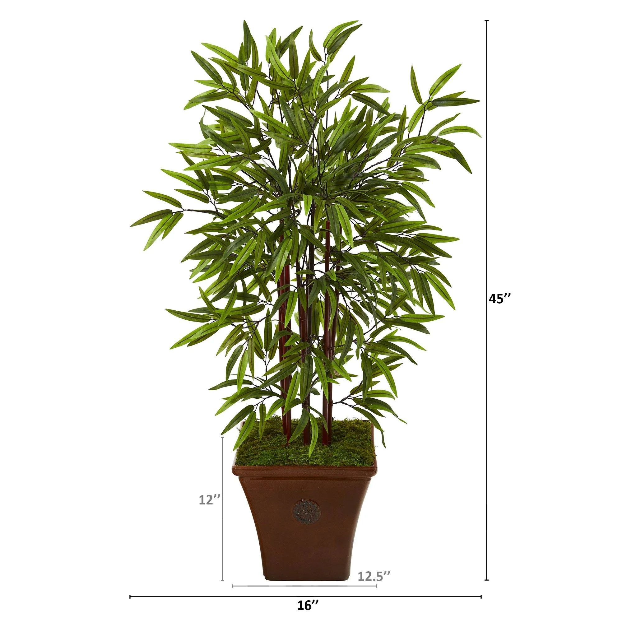 45” Bamboo Artificial Tree in Brown Planter - Image 2
