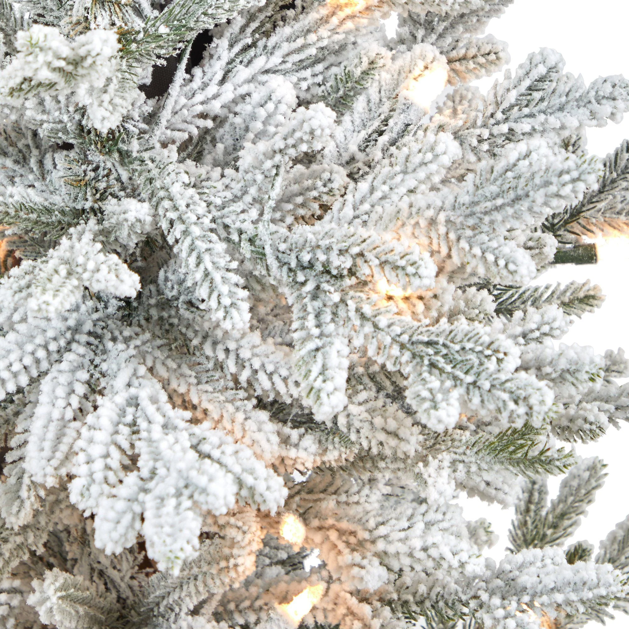45” Flocked Fraser Fir Artificial Christmas Tree with 200 Warm White Lights and 481 Bendable Branches in Gray Planter with Stand - Image 4