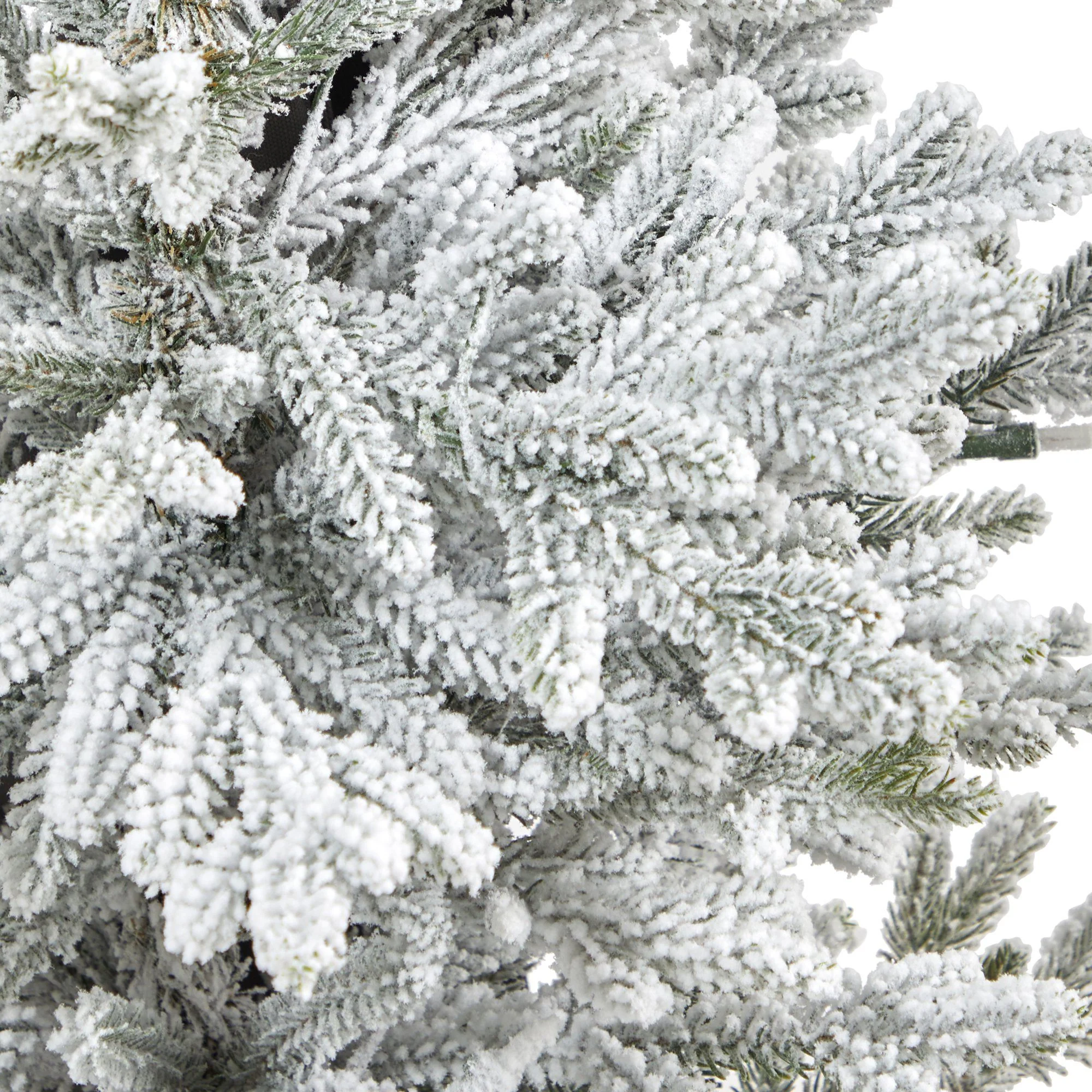 45” Flocked Fraser Fir Artificial Christmas Tree with 200 Warm White Lights and 481 Bendable Branches in Gray Planter with Stand - Image 5