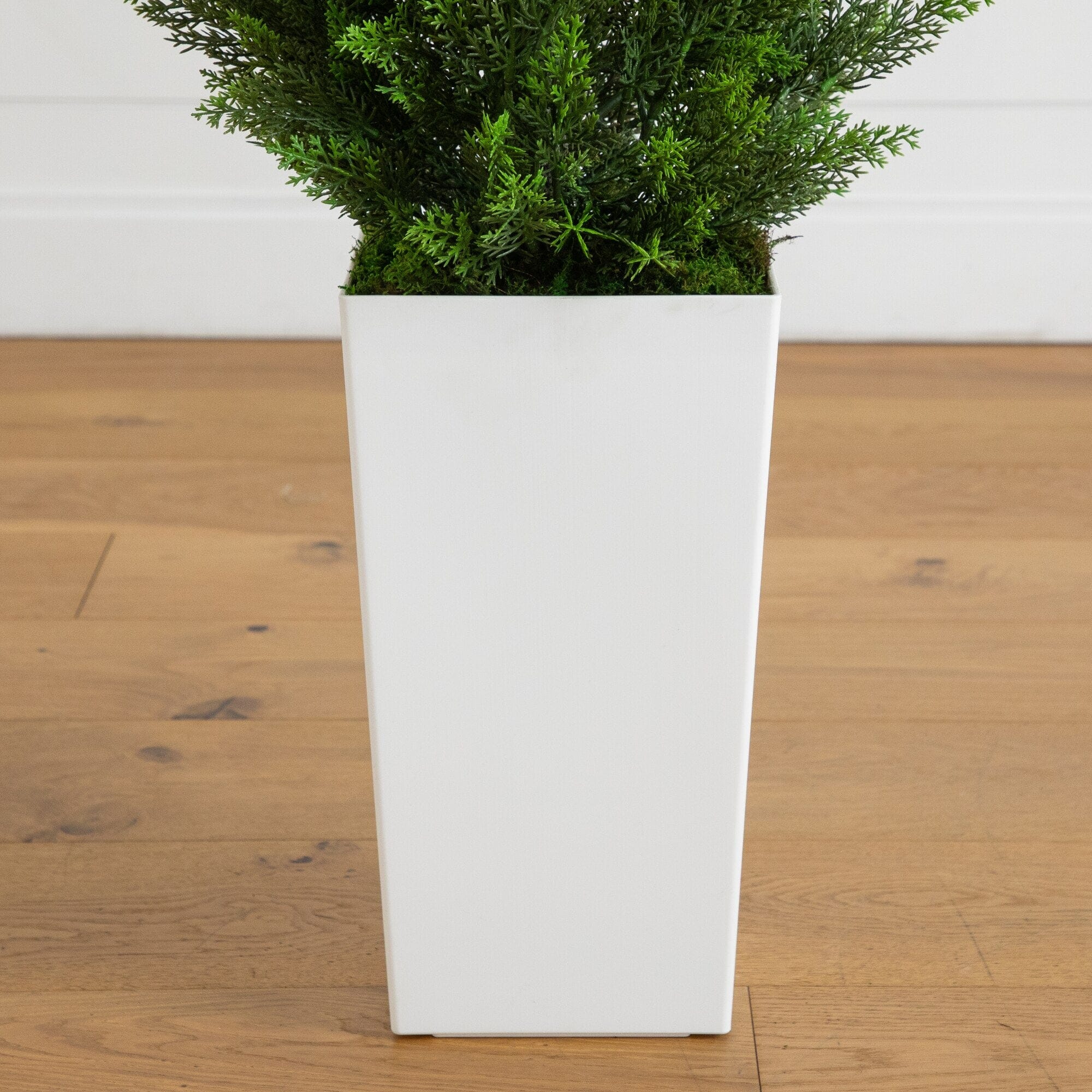 45" UV Resistant Artificial Cedar Tree in White Tower Planter (Indoor/Outdoor) - Image 8