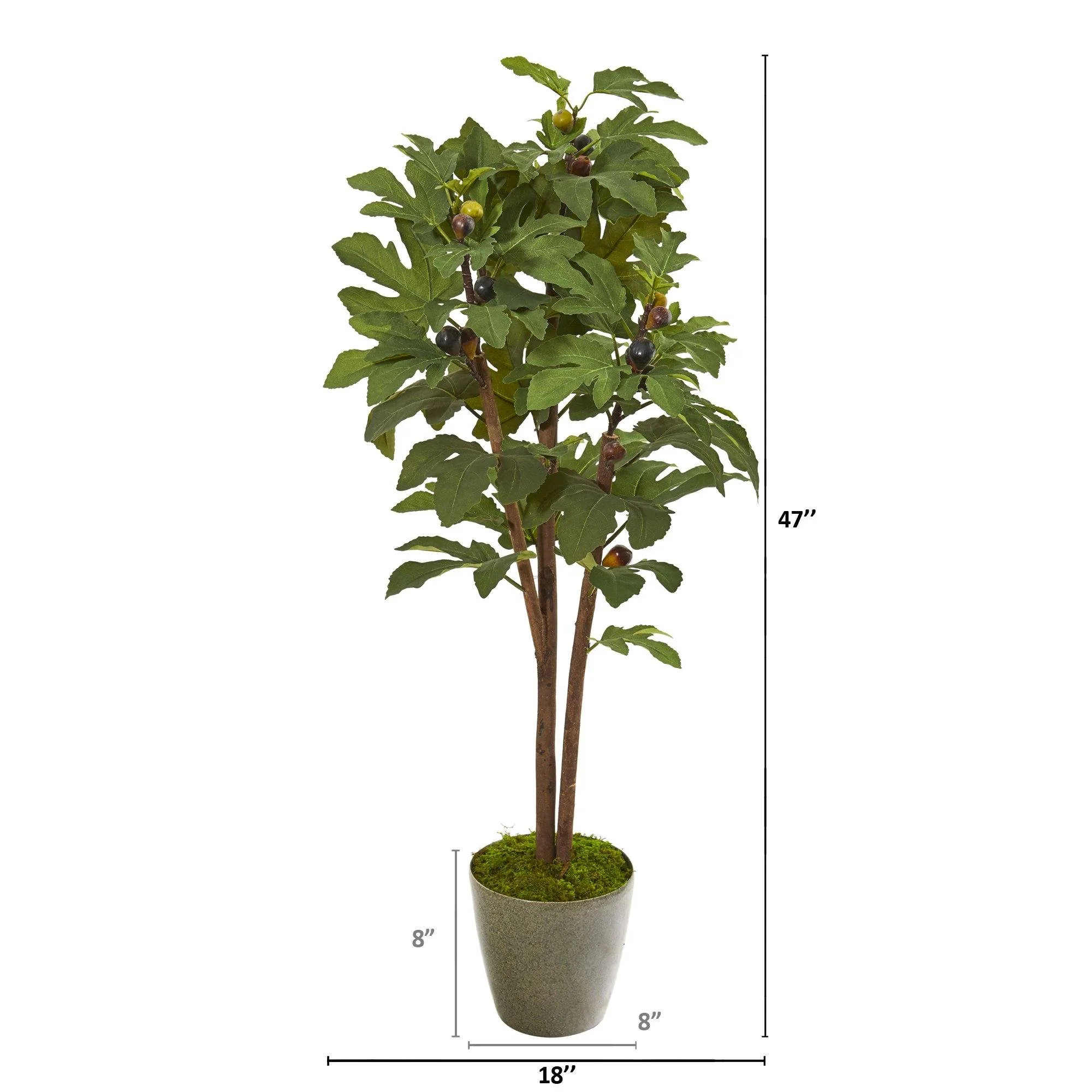 47” Fig Artificial Tree in Green Planter - Image 2