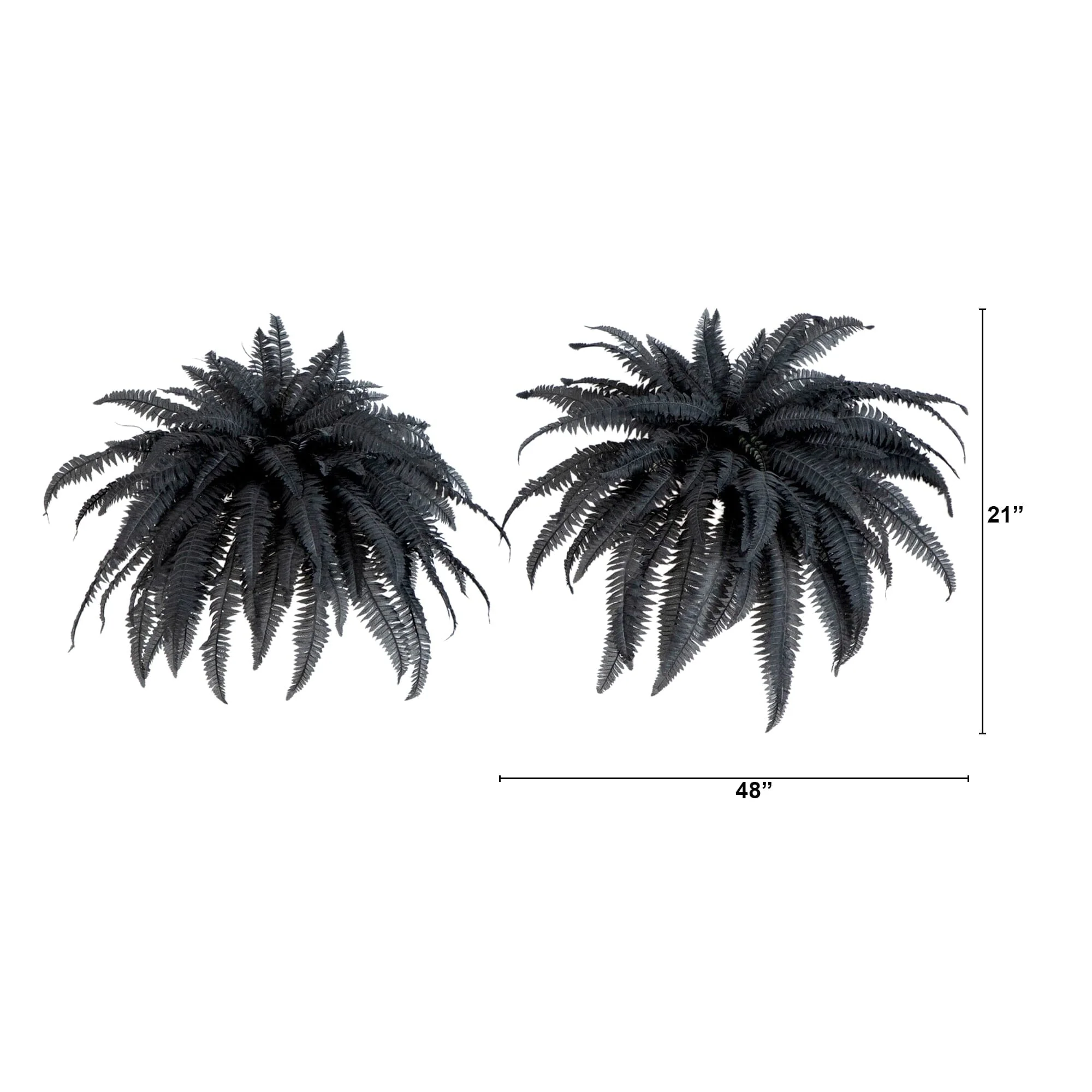 48" Artificial Halloween Black Boston Fern - Set of 2 - Image 5