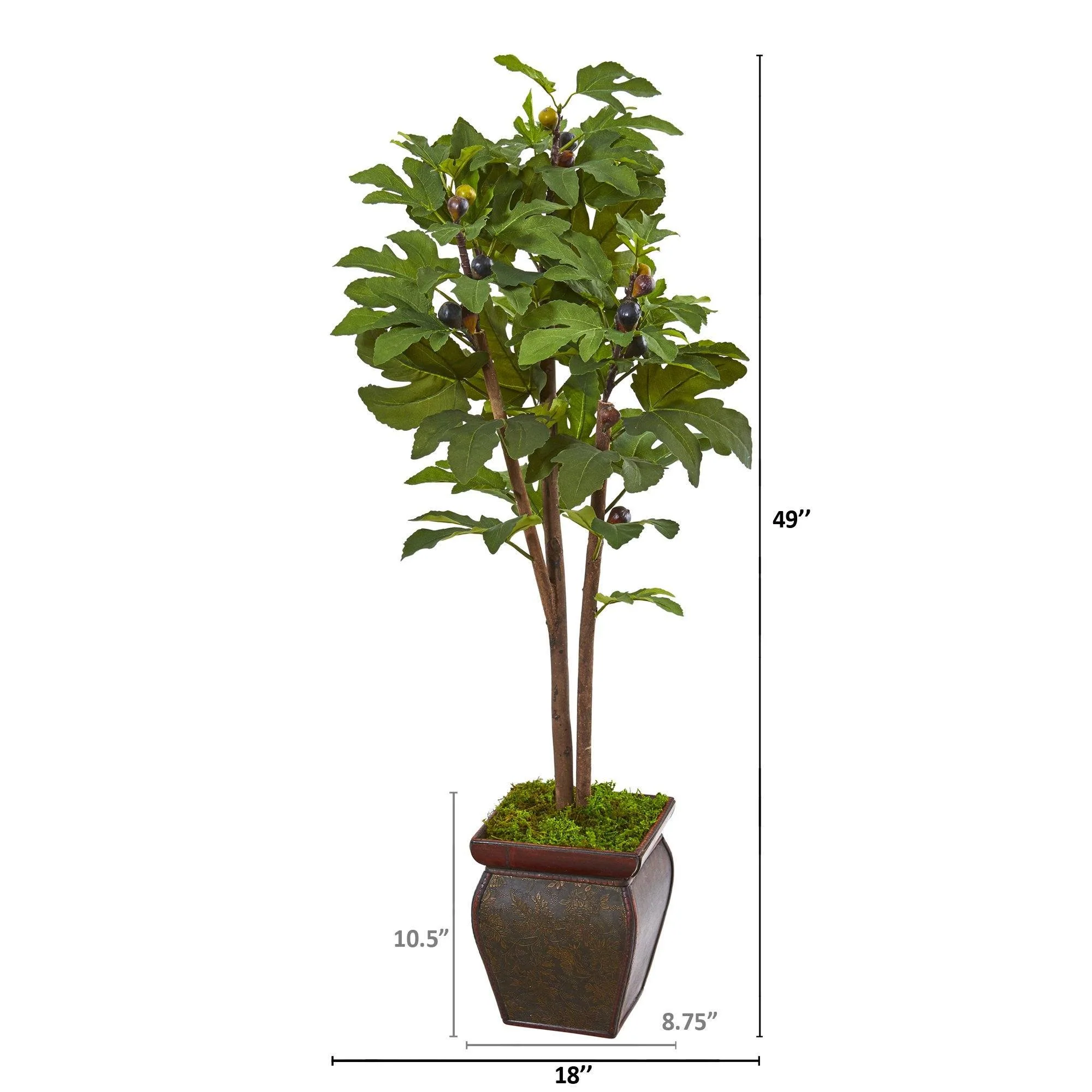 49” Fig Artificial Tree in Decorative Planter - Image 2