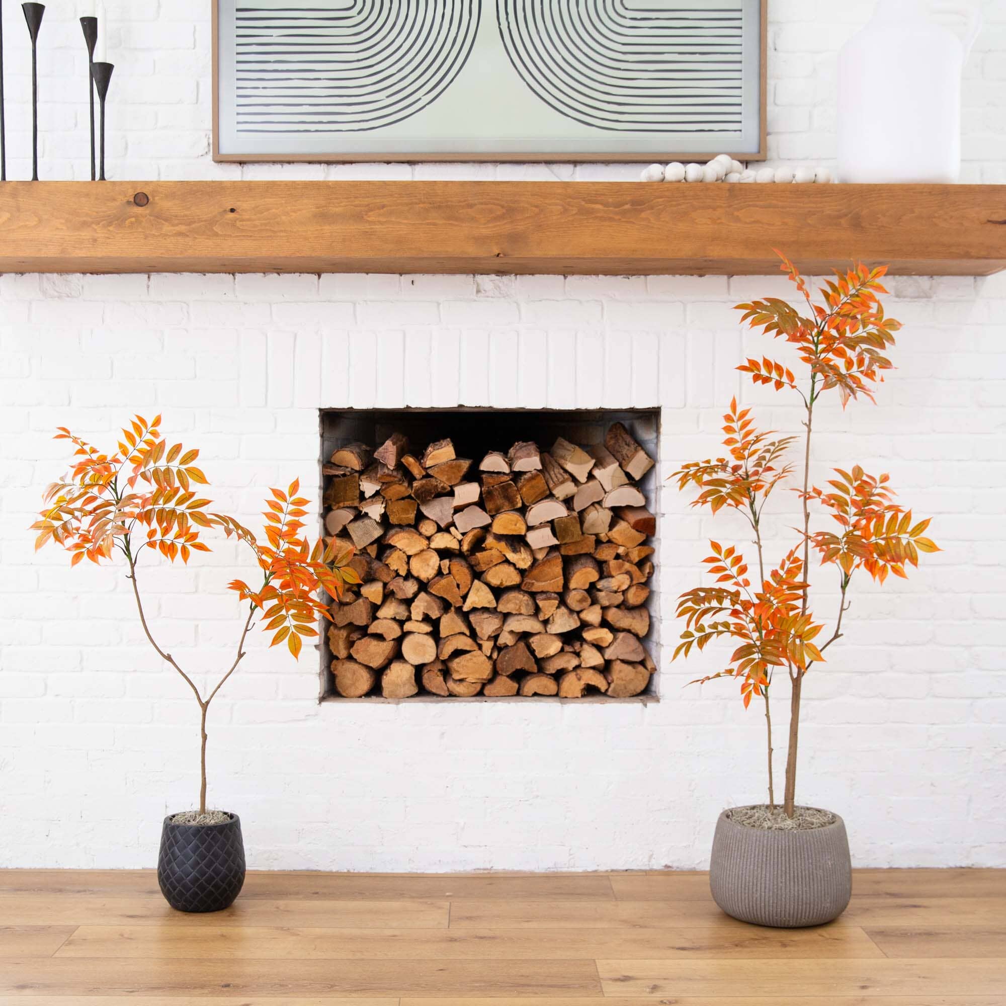 4ft. Autumn Minimalist Sumac Artificial Fall Tree - Image 4