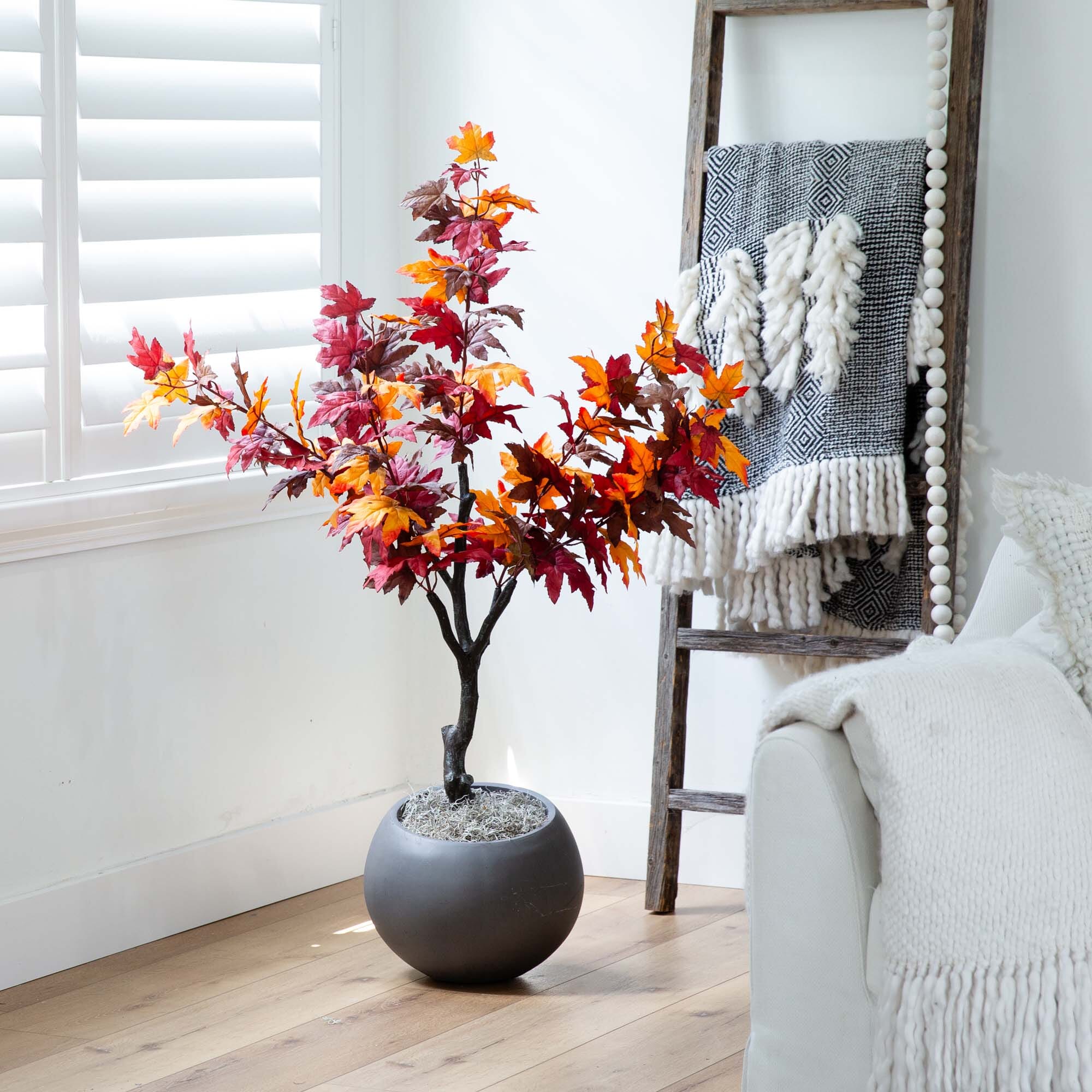 4ft. Autumn Smoky Maple Artificial Fall Tree - Image 3