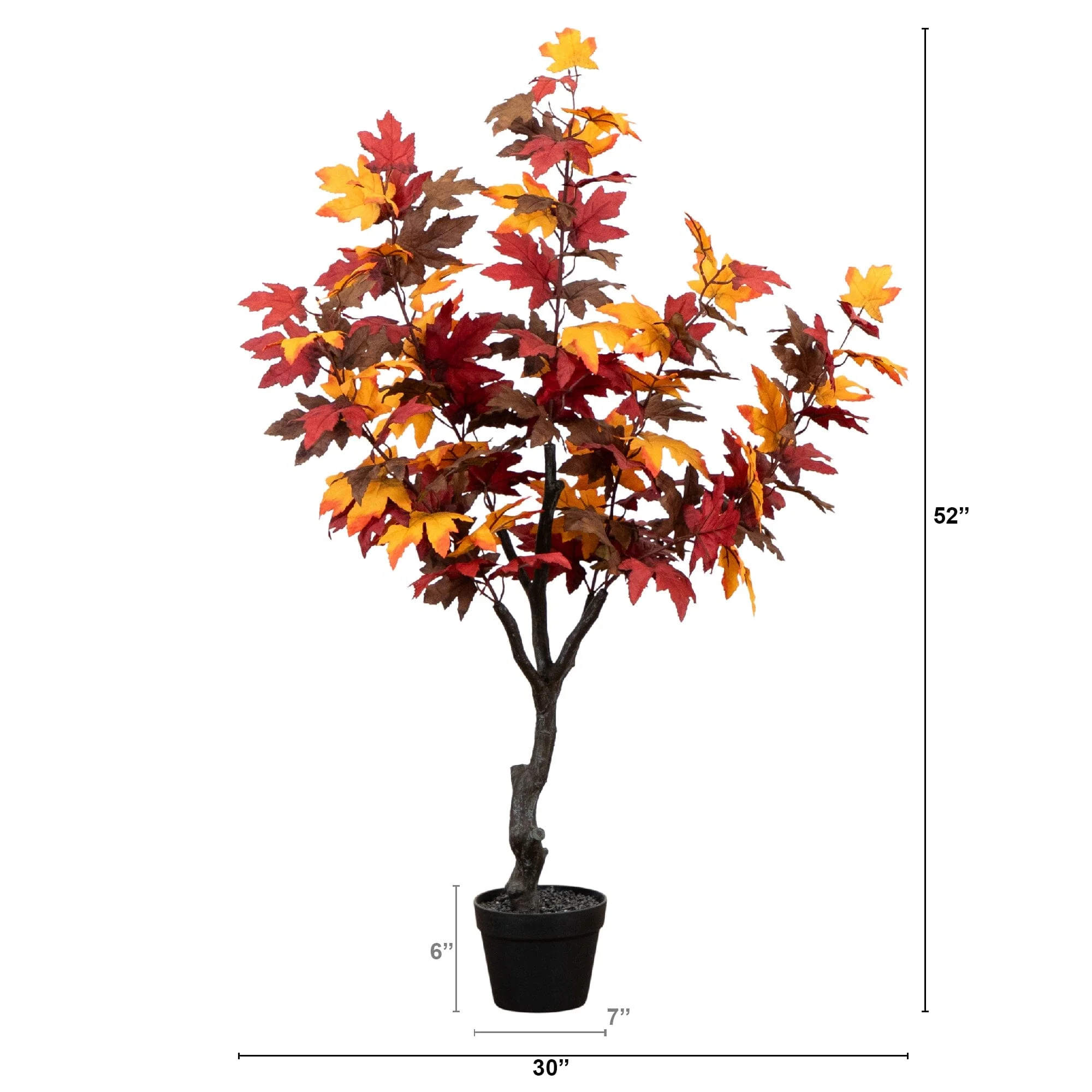 4ft. Autumn Smoky Maple Artificial Fall Tree - Image 4